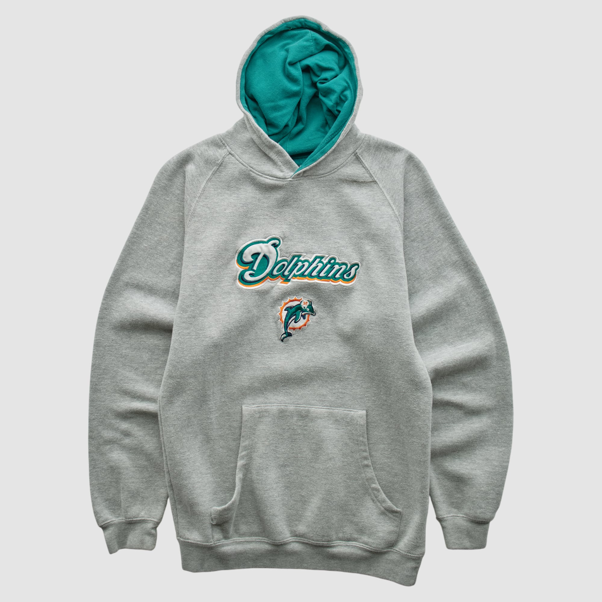 Miami Dolphins NFL 2000s Hooded Pullover Sweatshirt - Heather Gray - XS