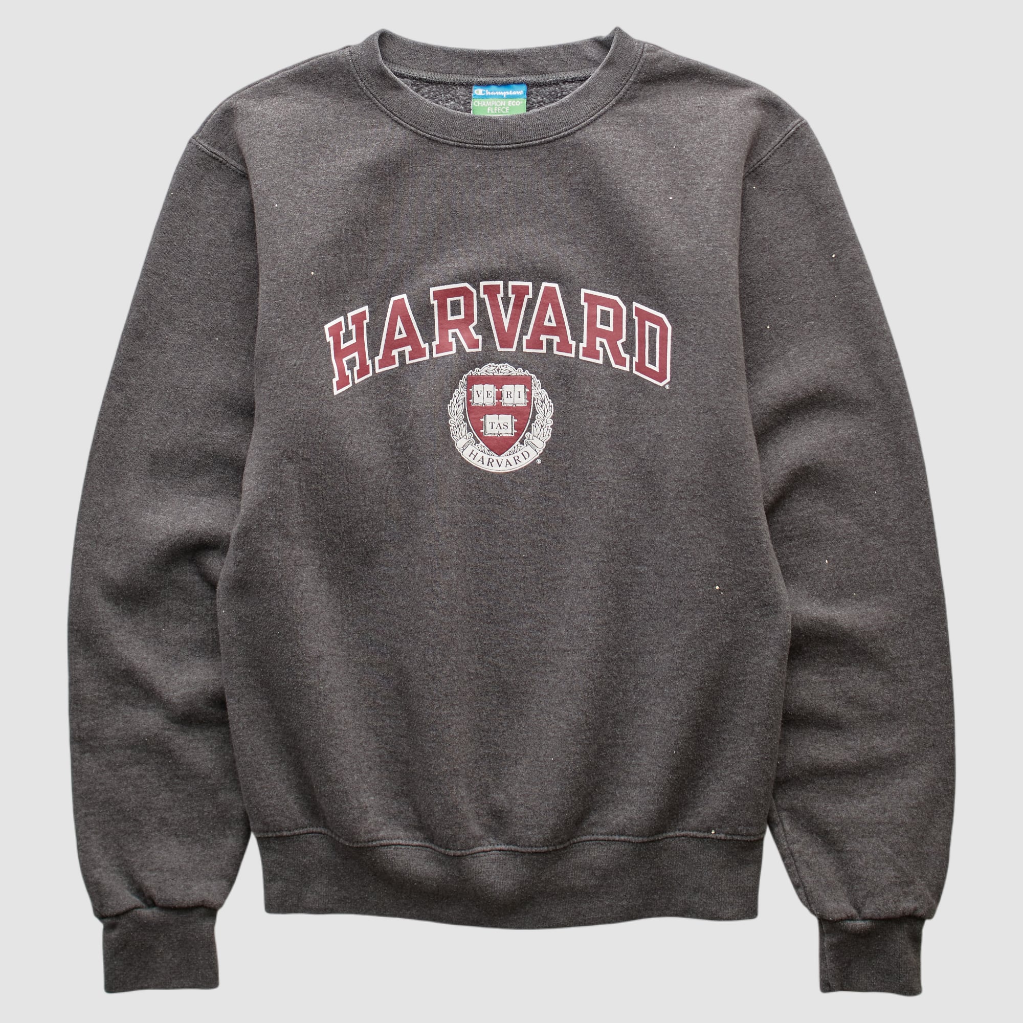 Harvard Crimson Champion 2010s Pullover Sweatshirt - Dark Heather Gray - XXS