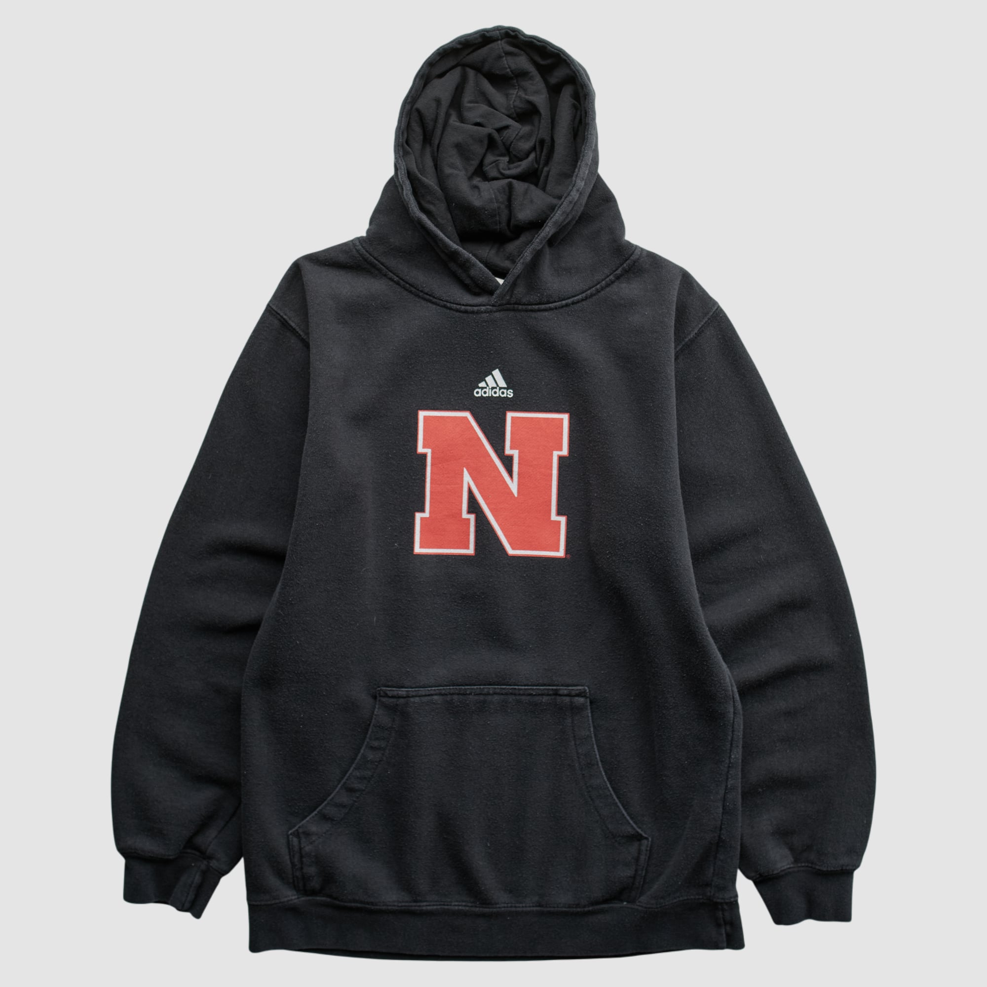 Nebraska Huskers Adidas 2010s Hooded Pullover Sweatshirt - Black - XS