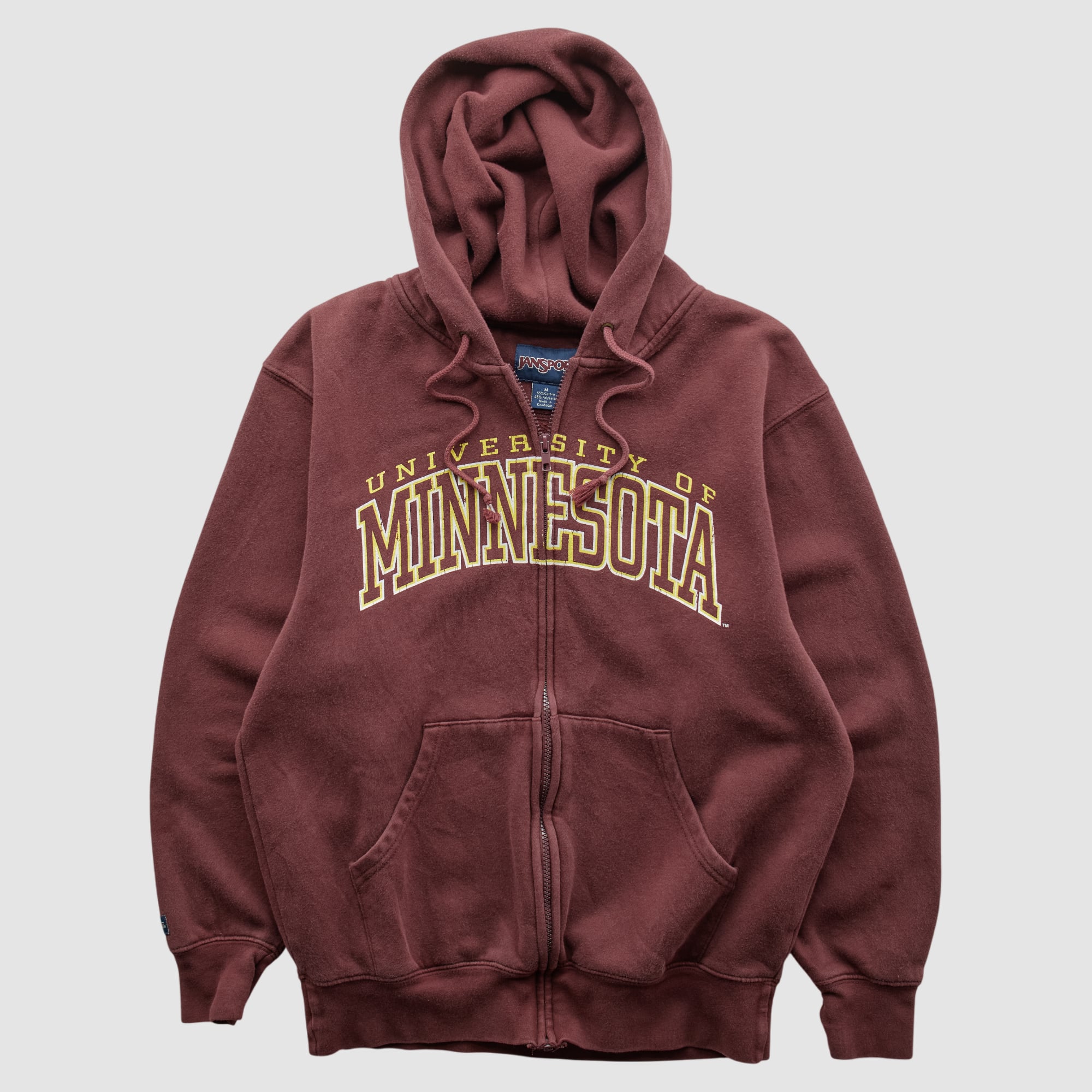 Minnesota Golden Gophers Jansport 2000s Hooded Full Zip Sweatshirt - Maroon - XS