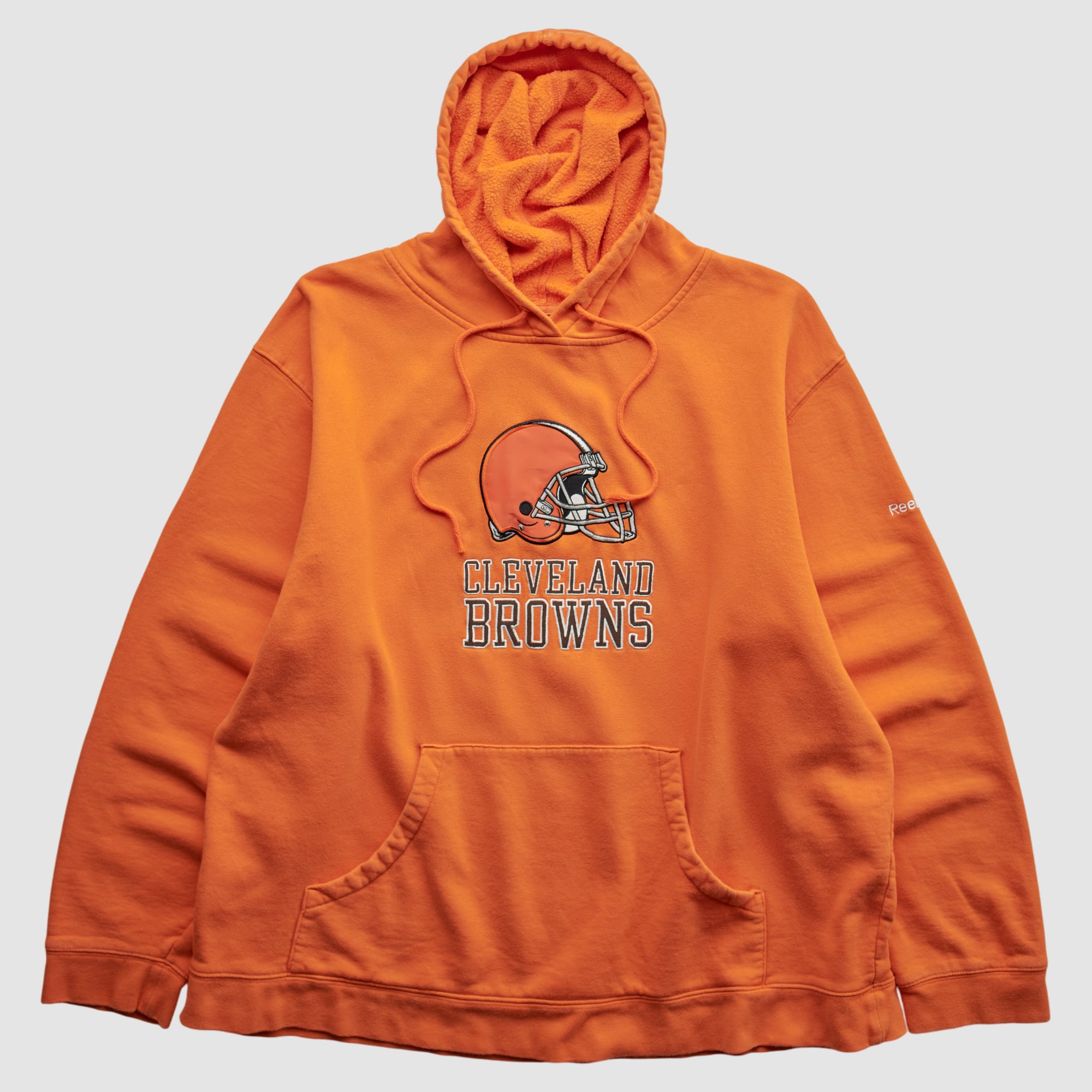 Cleveland Browns Reebok 2000s Hooded Pullover Sweatshirt - Orange - M