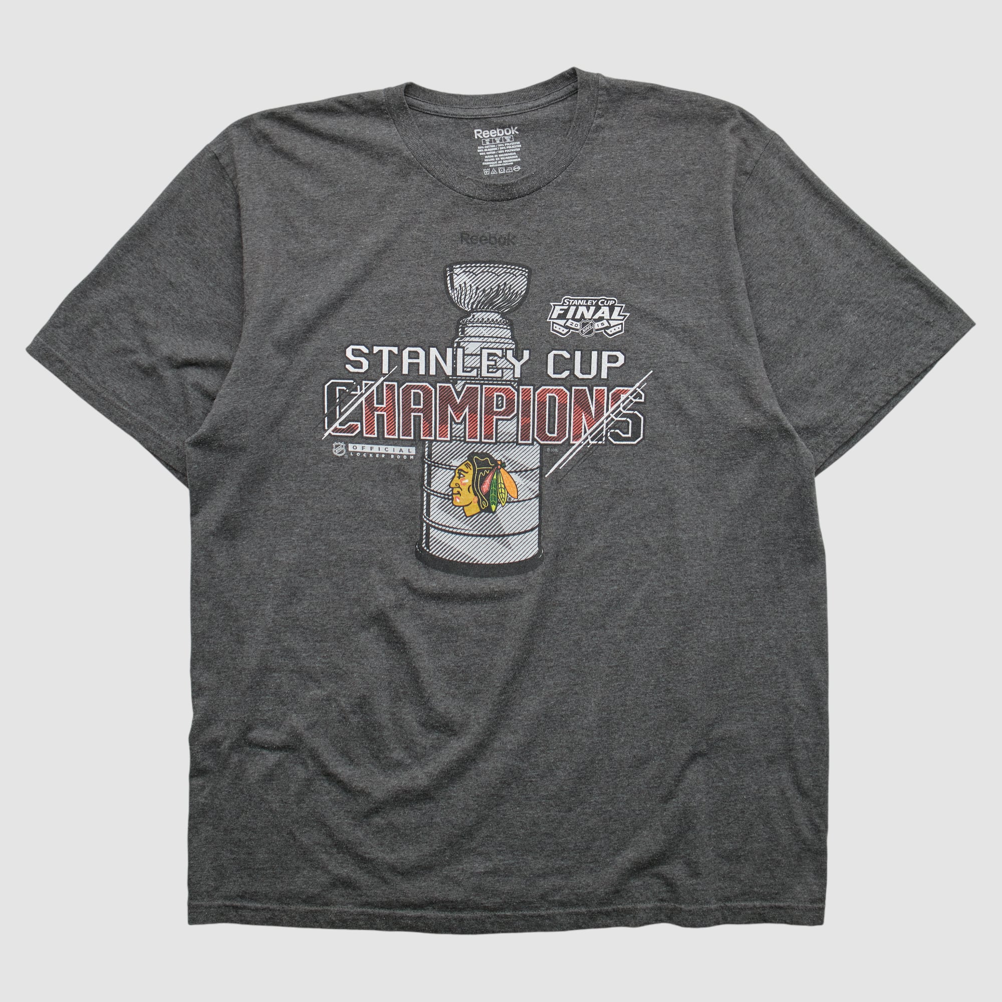 Chicago Blackhawks Reebok 2015 T-shirt - Dark Heather Gray - M