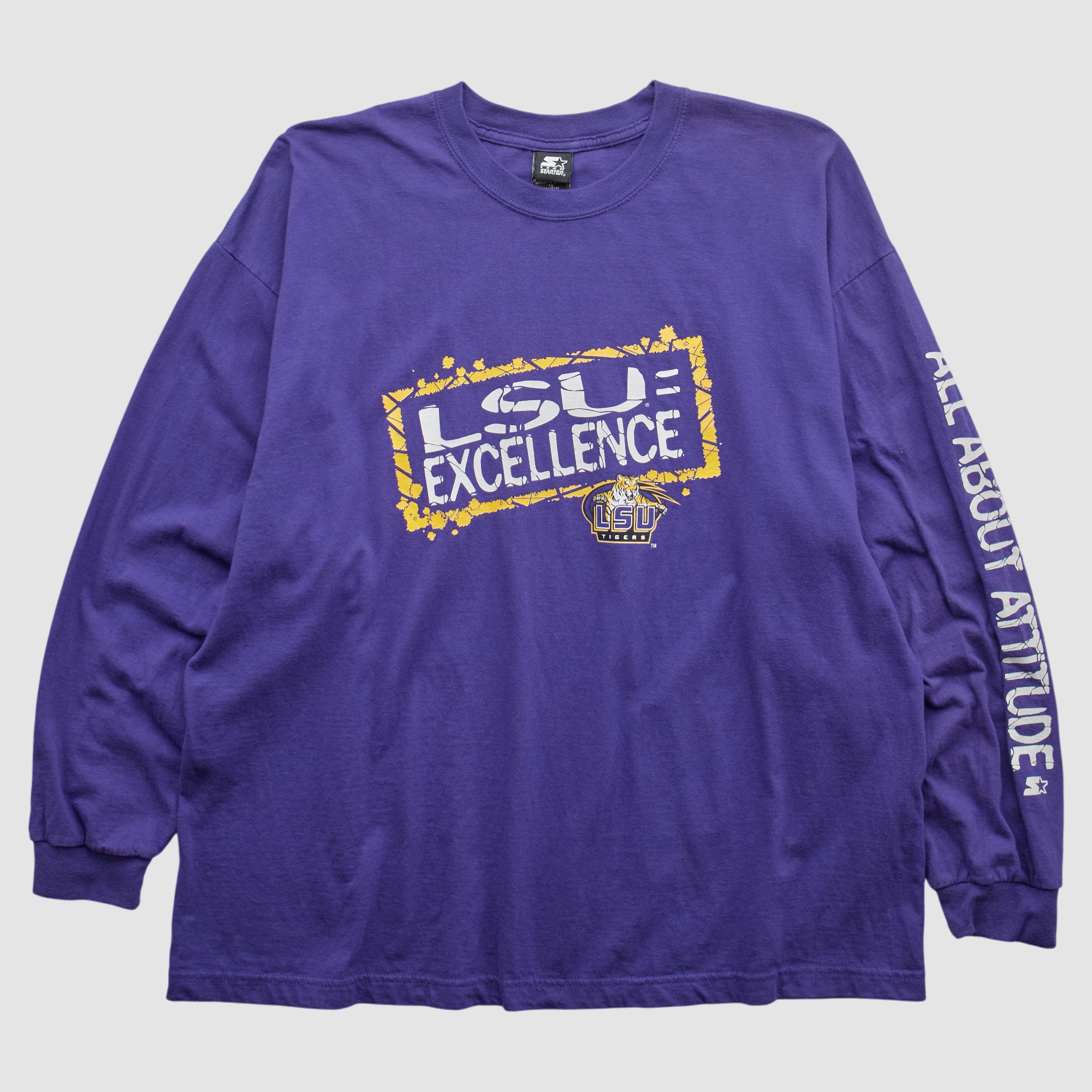 LSU Tigers Starter 2000s Long Sleeve T-shirt - Purple - XL