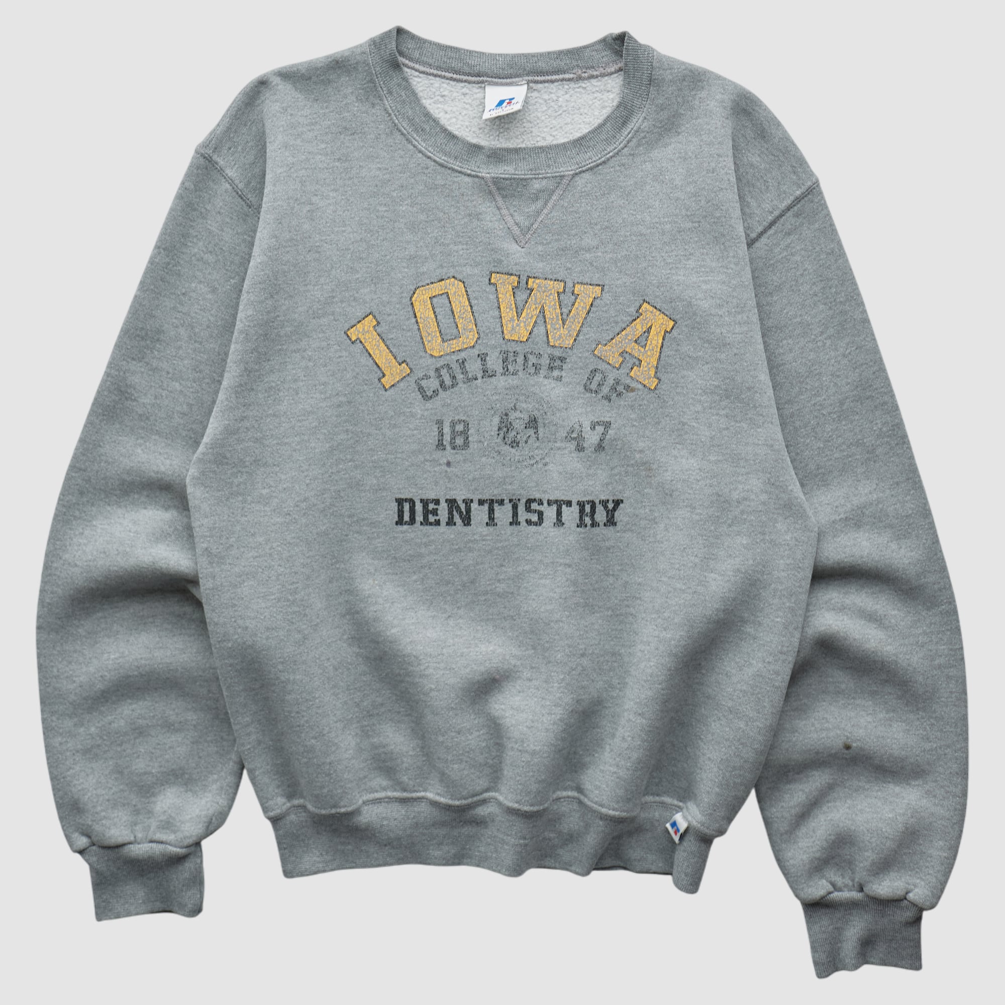 Iowa Hawkeyes Russell 2000s Pullover Sweatshirt - Heather Gray - XS