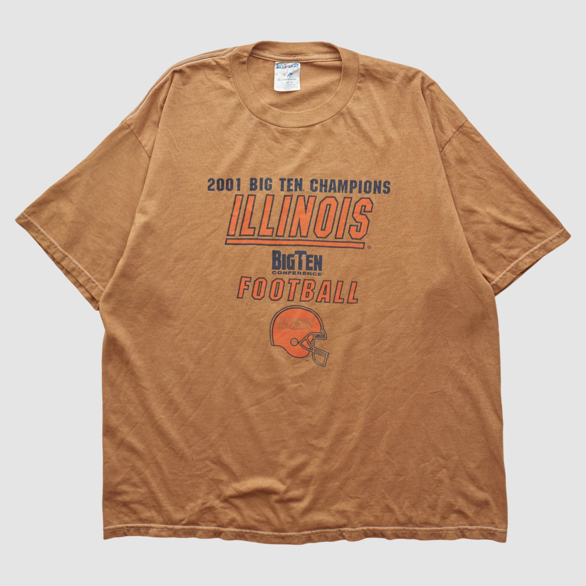 Illinois Fighting Illini Jerzees 2001 T-shirt - Tan - S