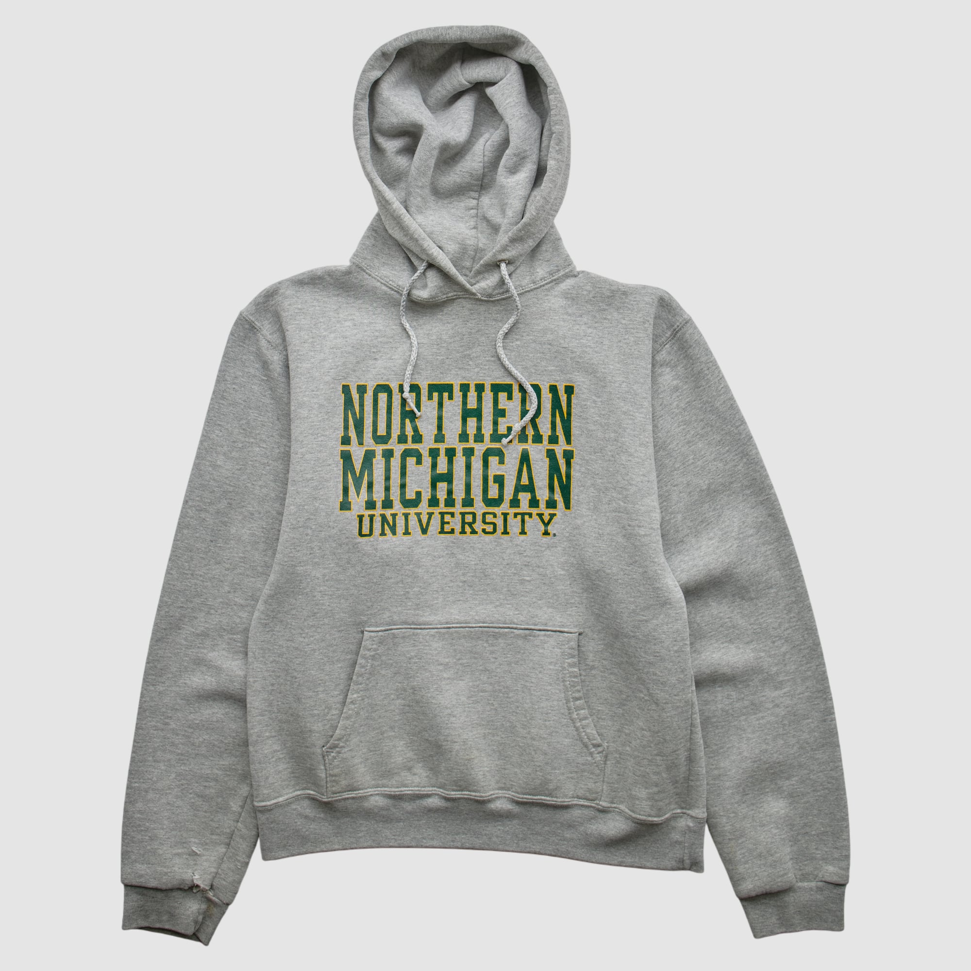 Northern Michigan Wildcats Cotton Exchange 2000s Hooded Pullover Sweatshirt - Heather Gray - XXS