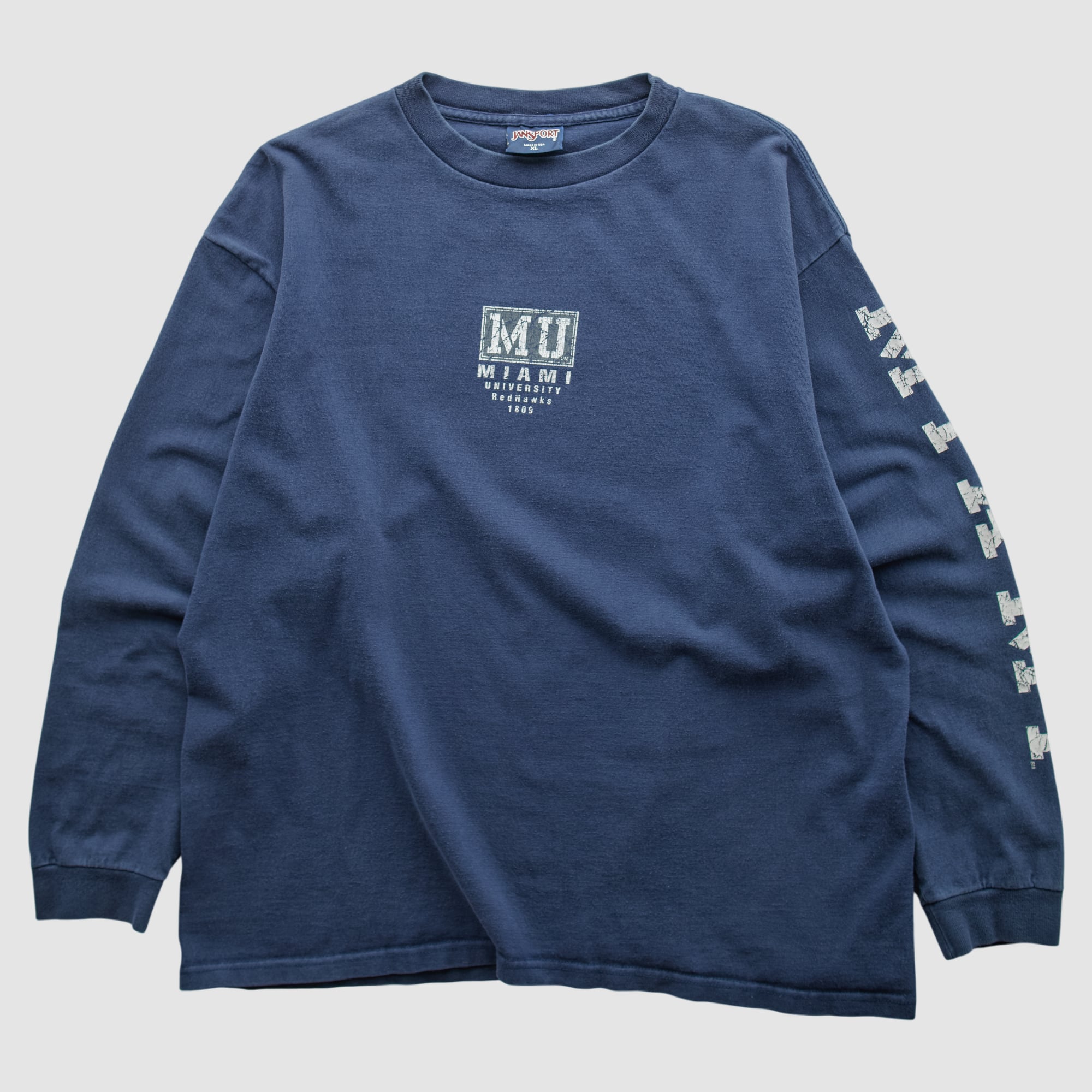 Miami University RedHawks Jansport 2000s Long Sleeve T-shirt - Navy - XL