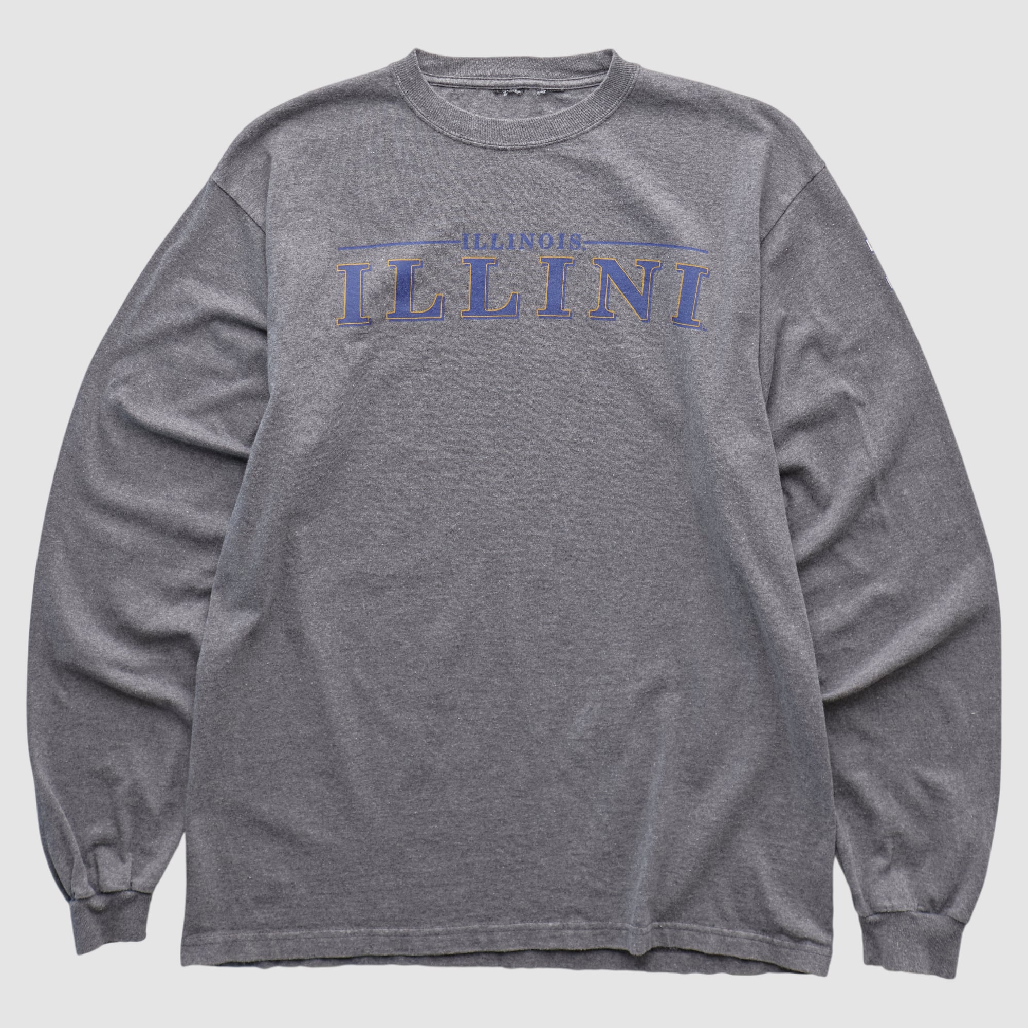 Illinois Fighting Illini 2000s Pullover Sweatshirt - Heather Gray - XS