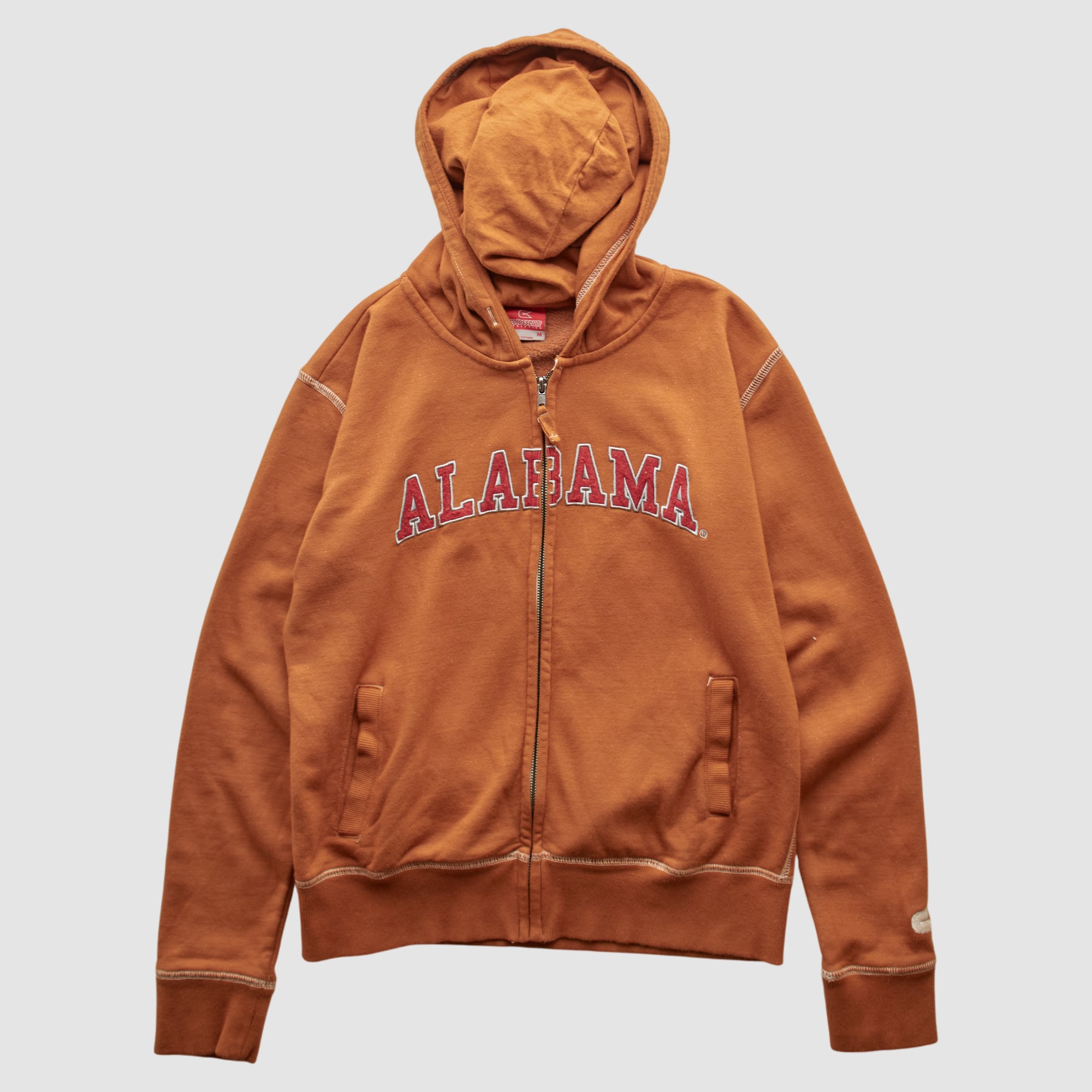 Alabama Crimson Tide Colosseum 2010s Hooded Full Zip Sweatshirt - Orange - XXS
