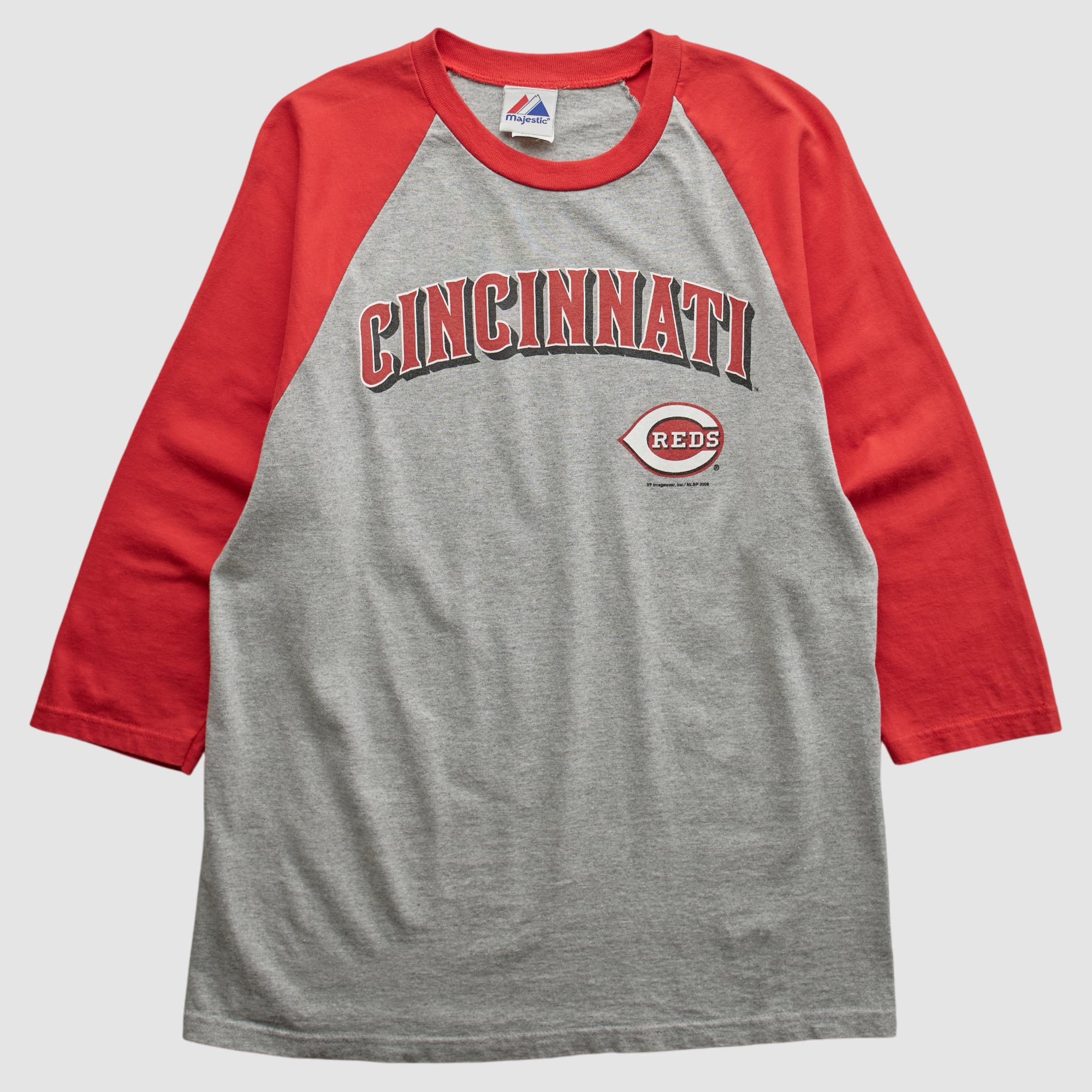 Cincinnati Reds Majestic 2000s T-shirt - Heather Gray - M