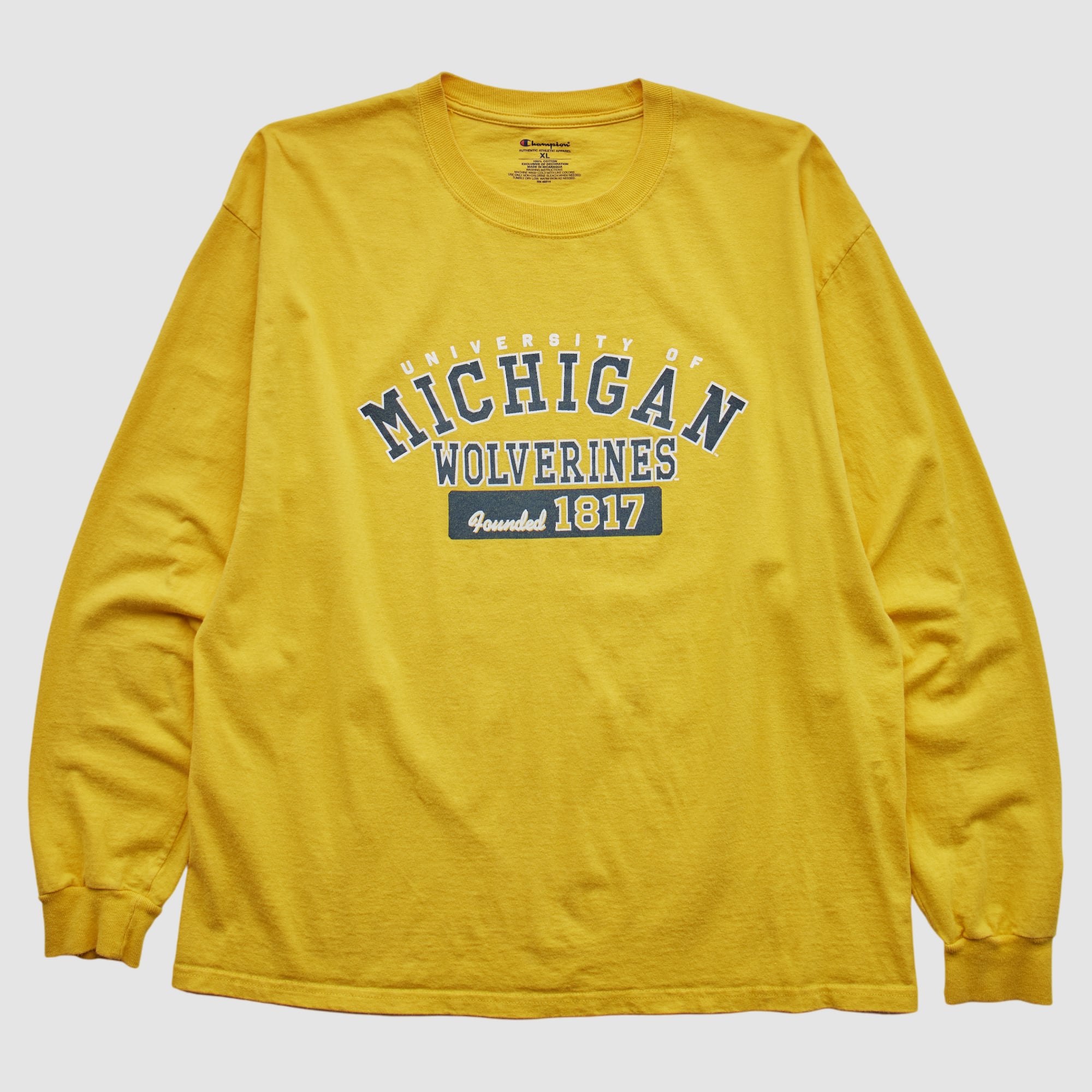 Michigan Wolverines Champion 2010s Long Sleeve T-shirt - Yellow - M