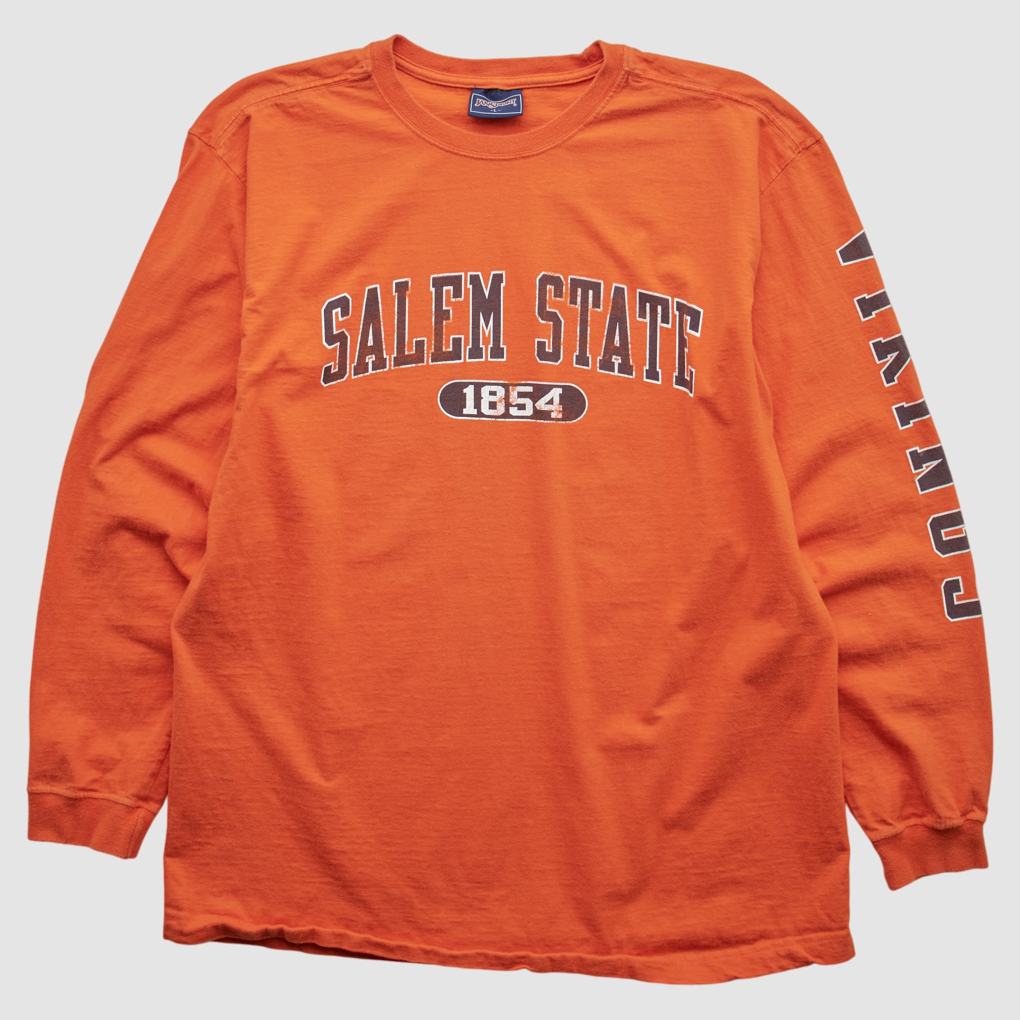 Salem State University Vikings Jansport 2000s Long Sleeve T-shirt - Orange - L