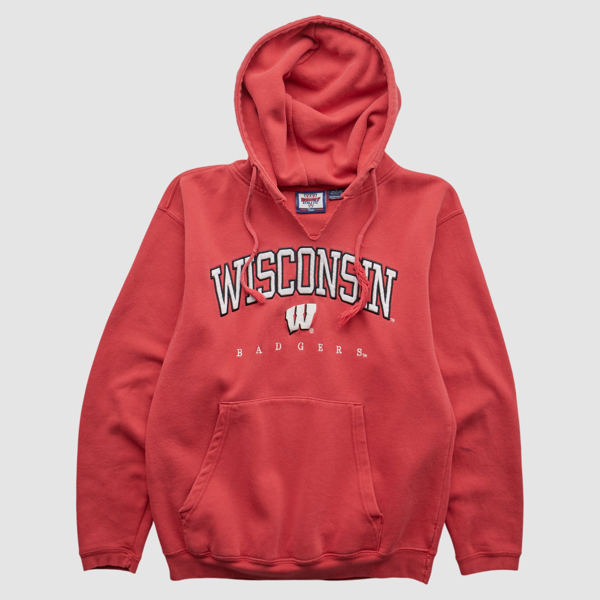 Wisconsin Badgers Varsity Athletic 2000s Hooded Pullover Sweatshirt - Red - XXS