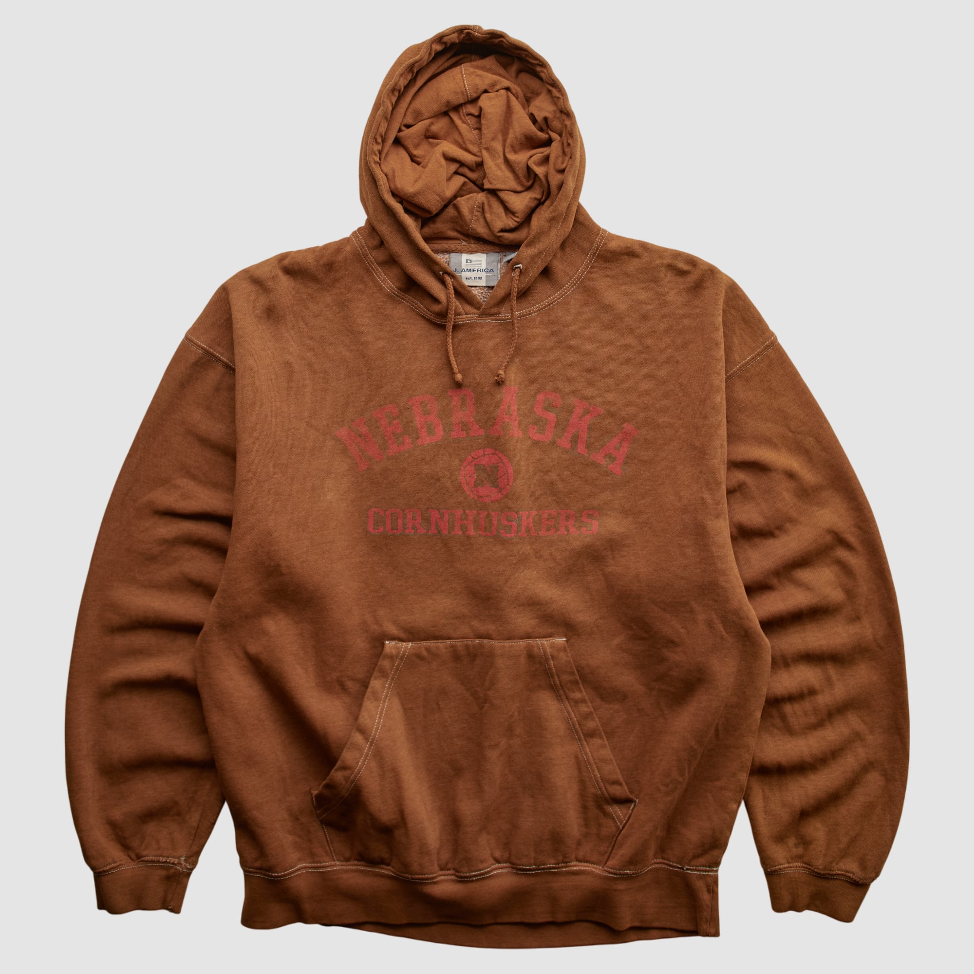 Nebraska Huskers J America Sportswear 2000s Hooded Pullover Sweatshirt - Brown - XS