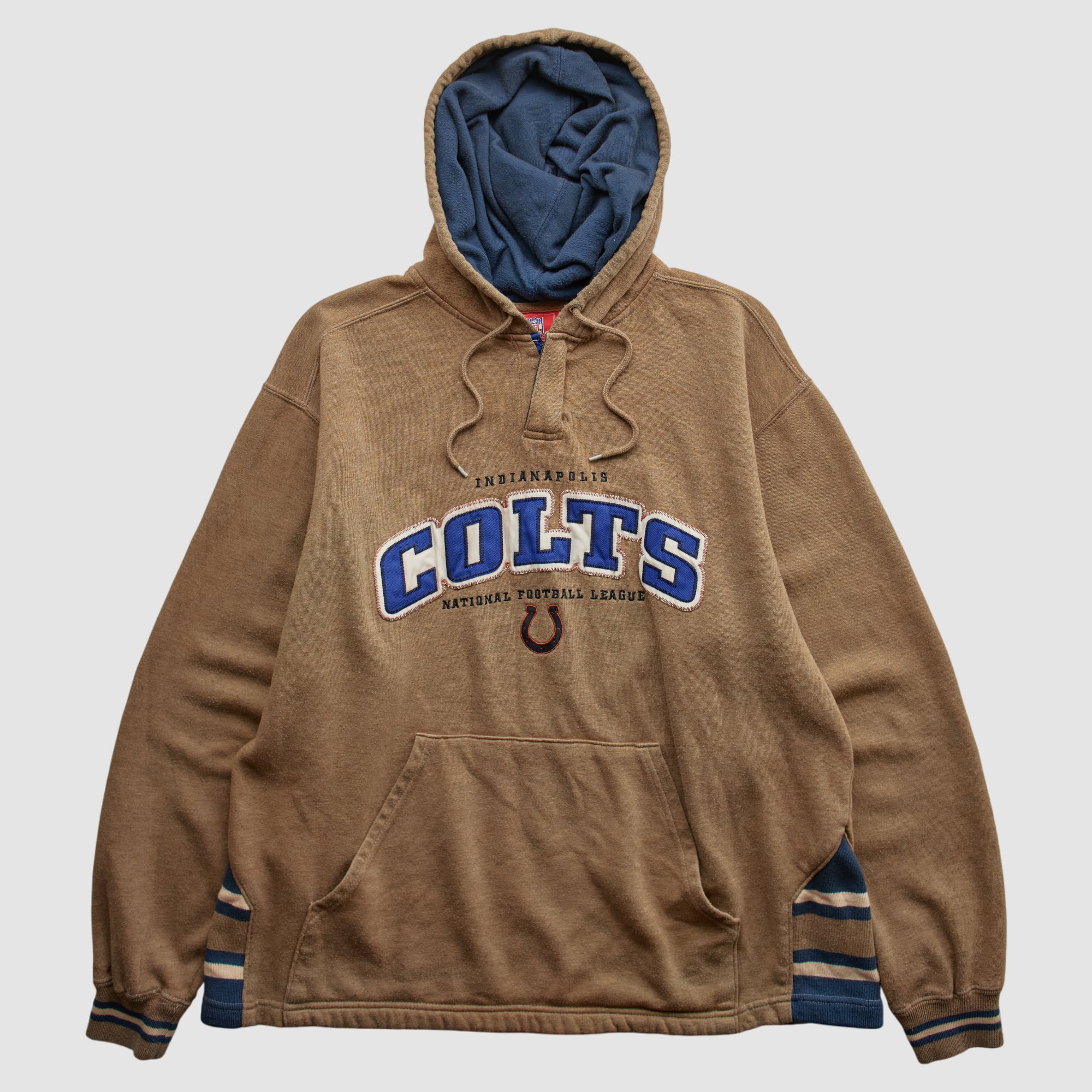 Indianapolis Colts NFL 2000s Hooded Pullover Sweatshirt - Tan - S
