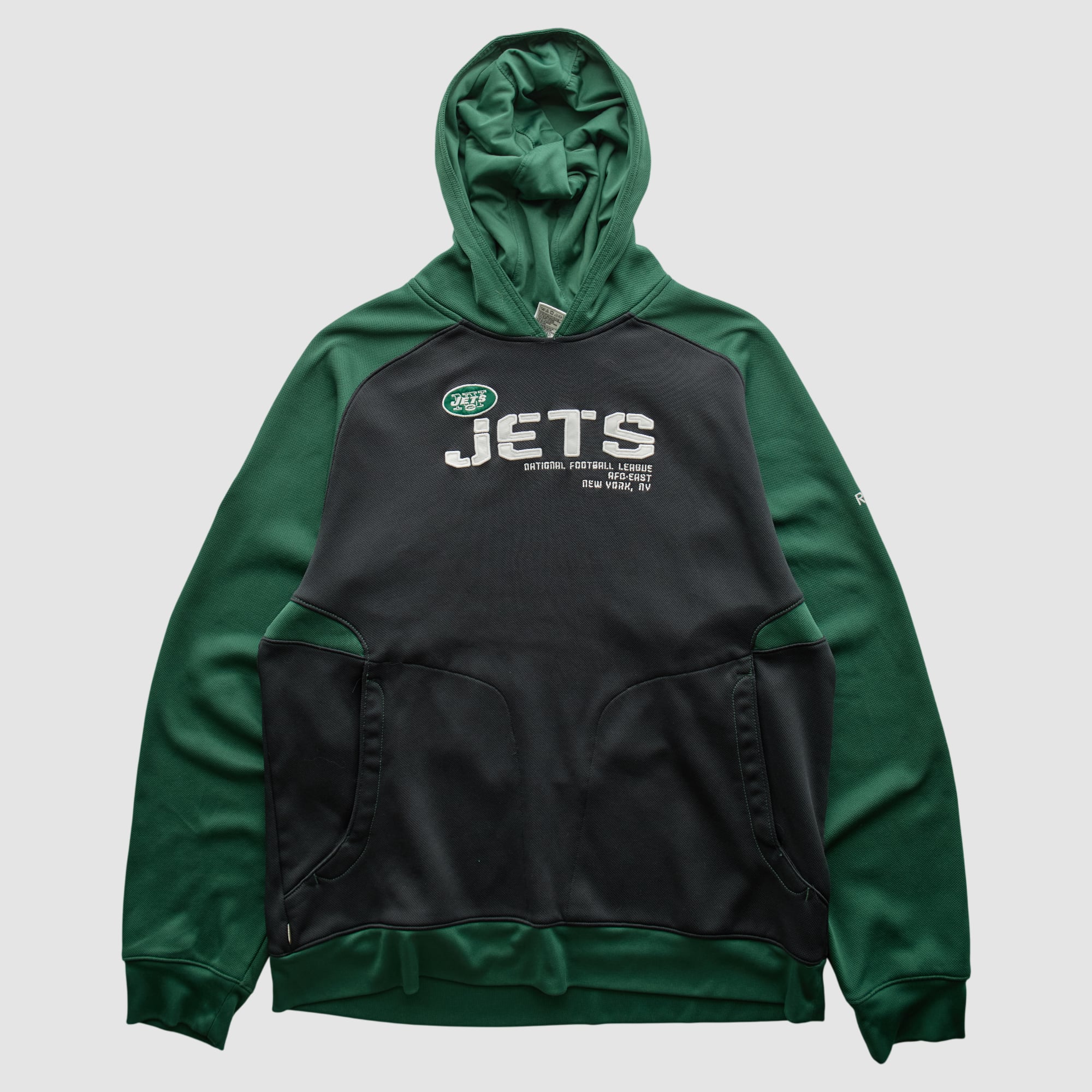 New York Jets Reebok 2010s Hooded Pullover Sweatshirt - Black - S