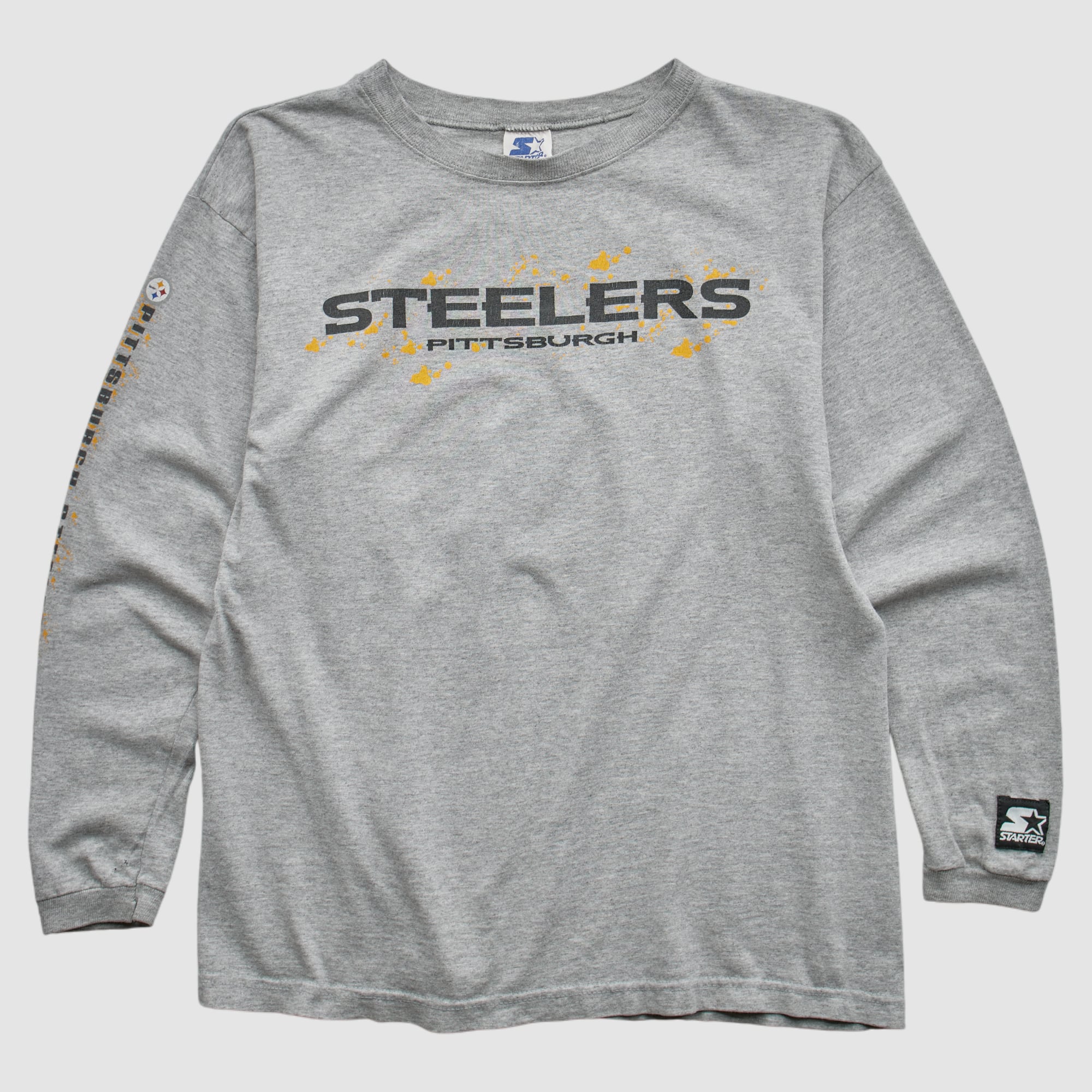 Pittsburgh Steelers Starter 90s Long Sleeve T-shirt - Heather Gray - XS
