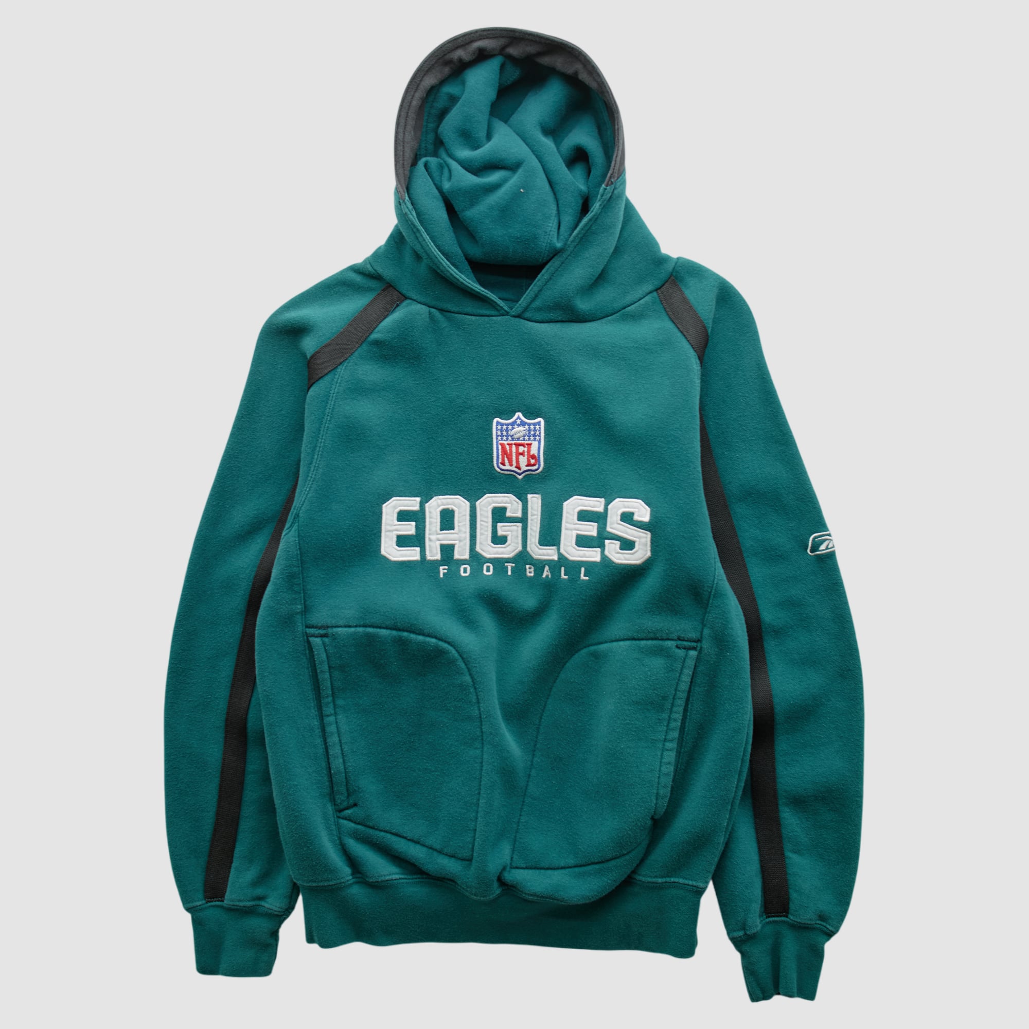 Philadelphia Eagles Reebok 2000s Hooded Pullover Sweatshirt - Teal - XXS