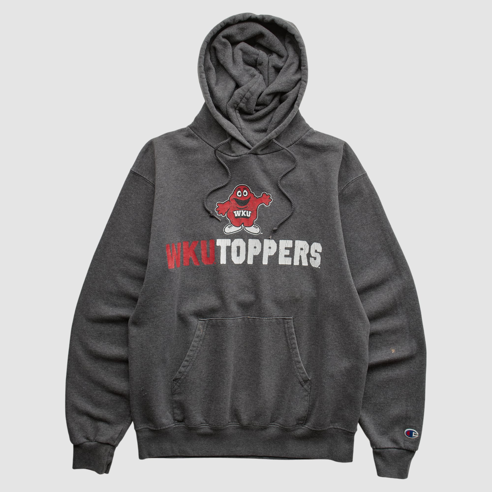 Western Kentucky Hilltoppers Champion 2000s Hooded Pullover Sweatshirt - Dark Heather Gray - XS