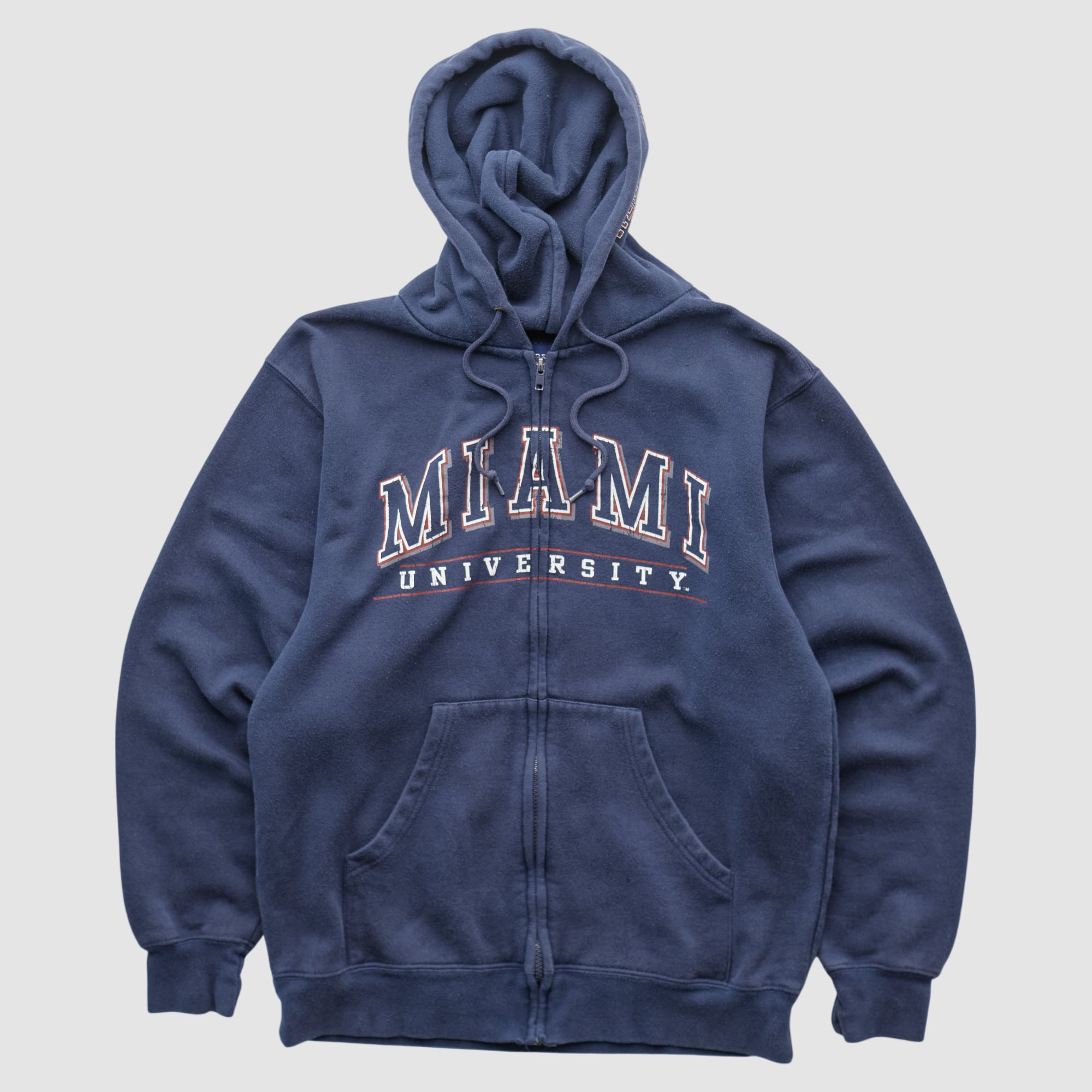 Miami University RedHawks Jansport 2000s Hooded Full Zip Sweatshirt - Navy - XS