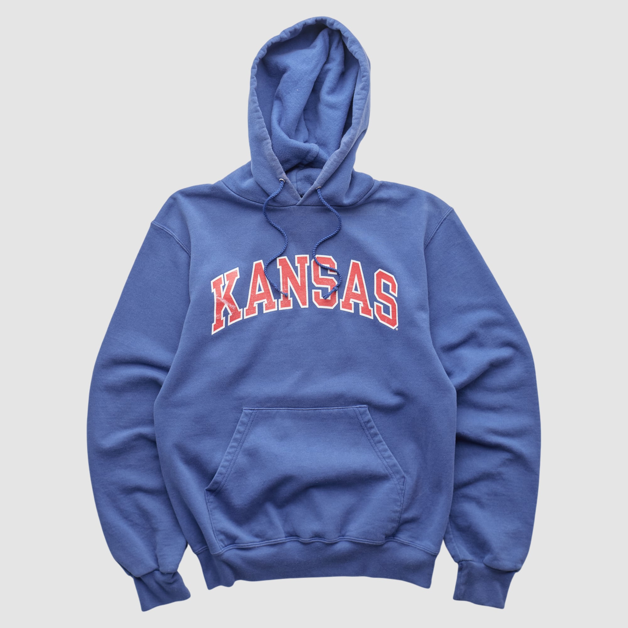 Kansas Jayhawks Champion 2000s Hooded Pullover Sweatshirt - Blue - XS