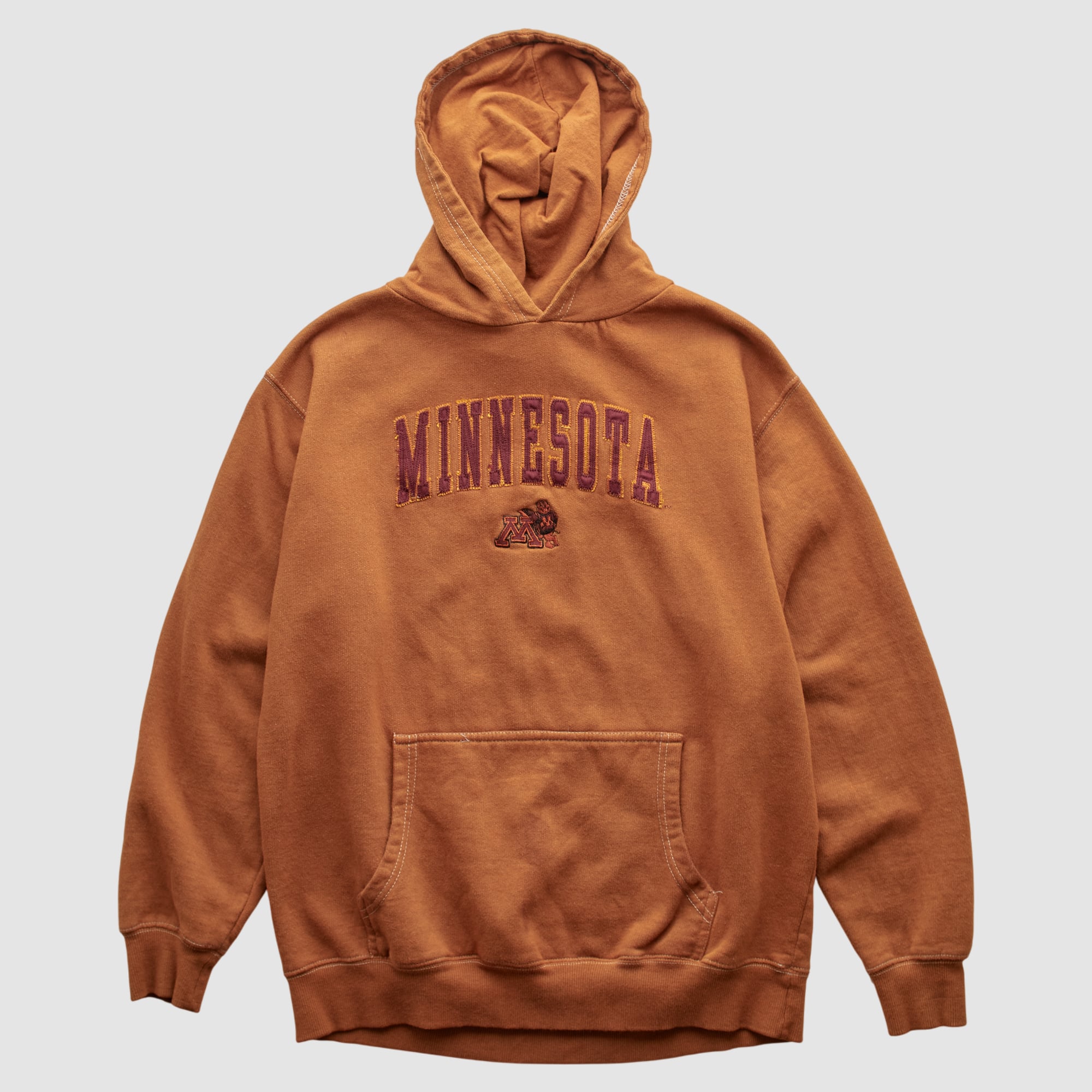 Minnesota Golden Gophers Old Varsity Brand 2000s Hooded Pullover Sweatshirt - Brown - XS
