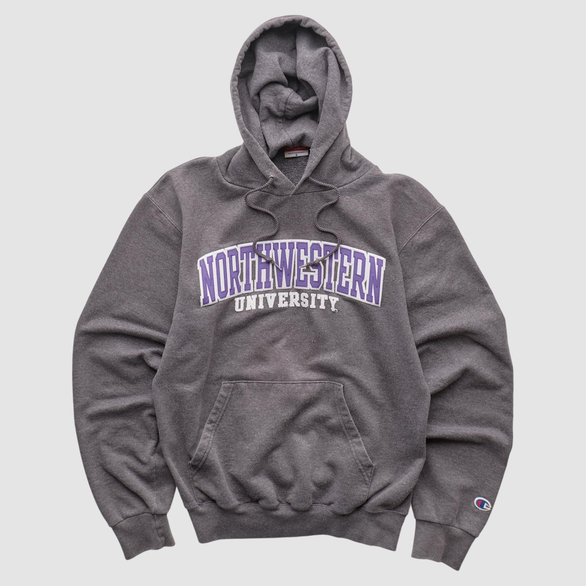Northwestern Wildcats Champion 2000s Hooded Pullover Sweatshirt - Dark Heather Gray - XS