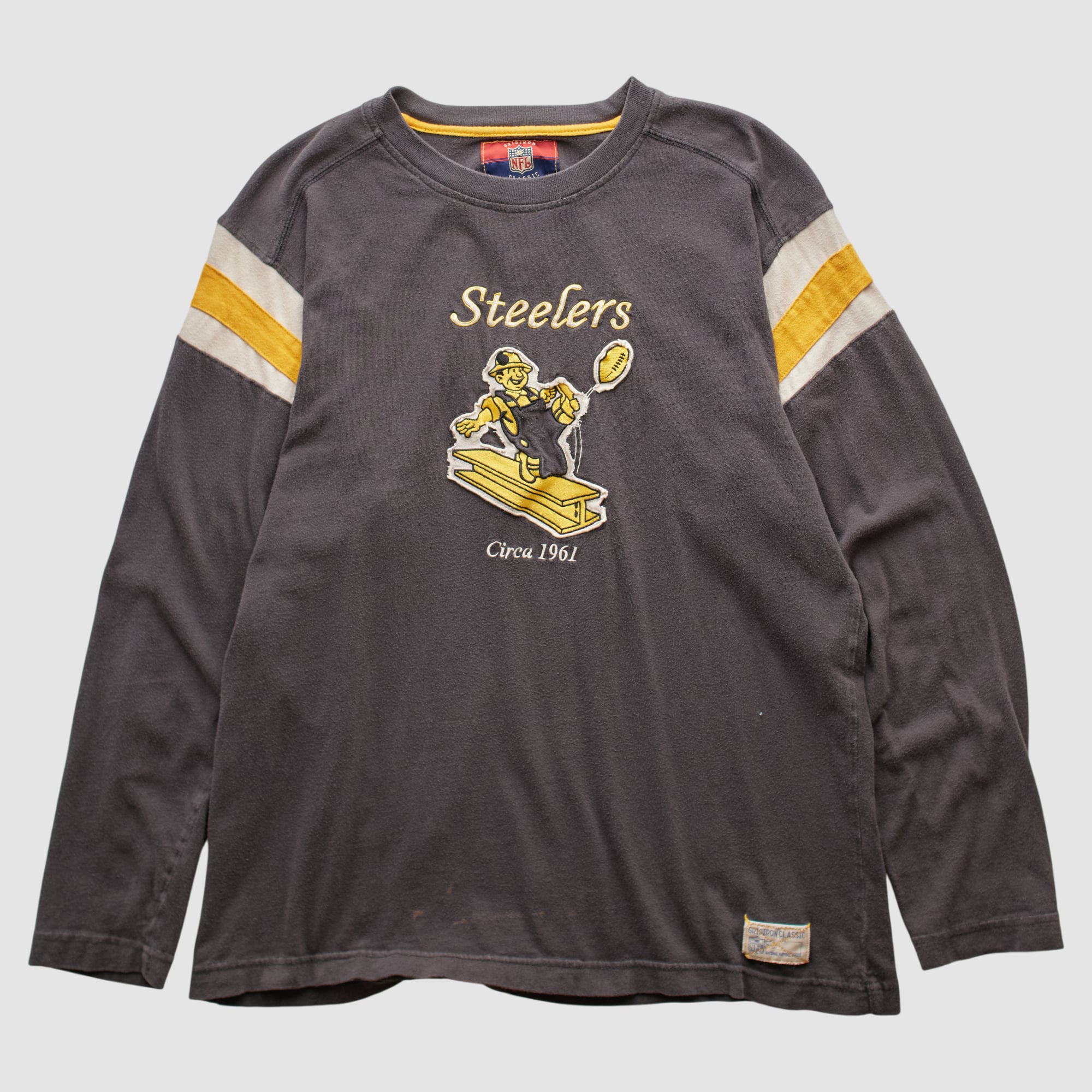 Pittsburgh Steelers Reebok 2000s Long Sleeve T-shirt - Charcoal - S