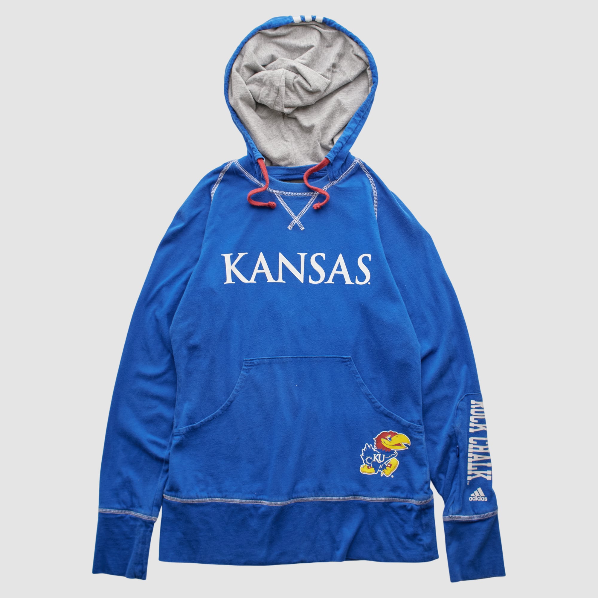 Kansas Jayhawks Adidas 2010s Hooded Pullover Sweatshirt - Blue - XXS