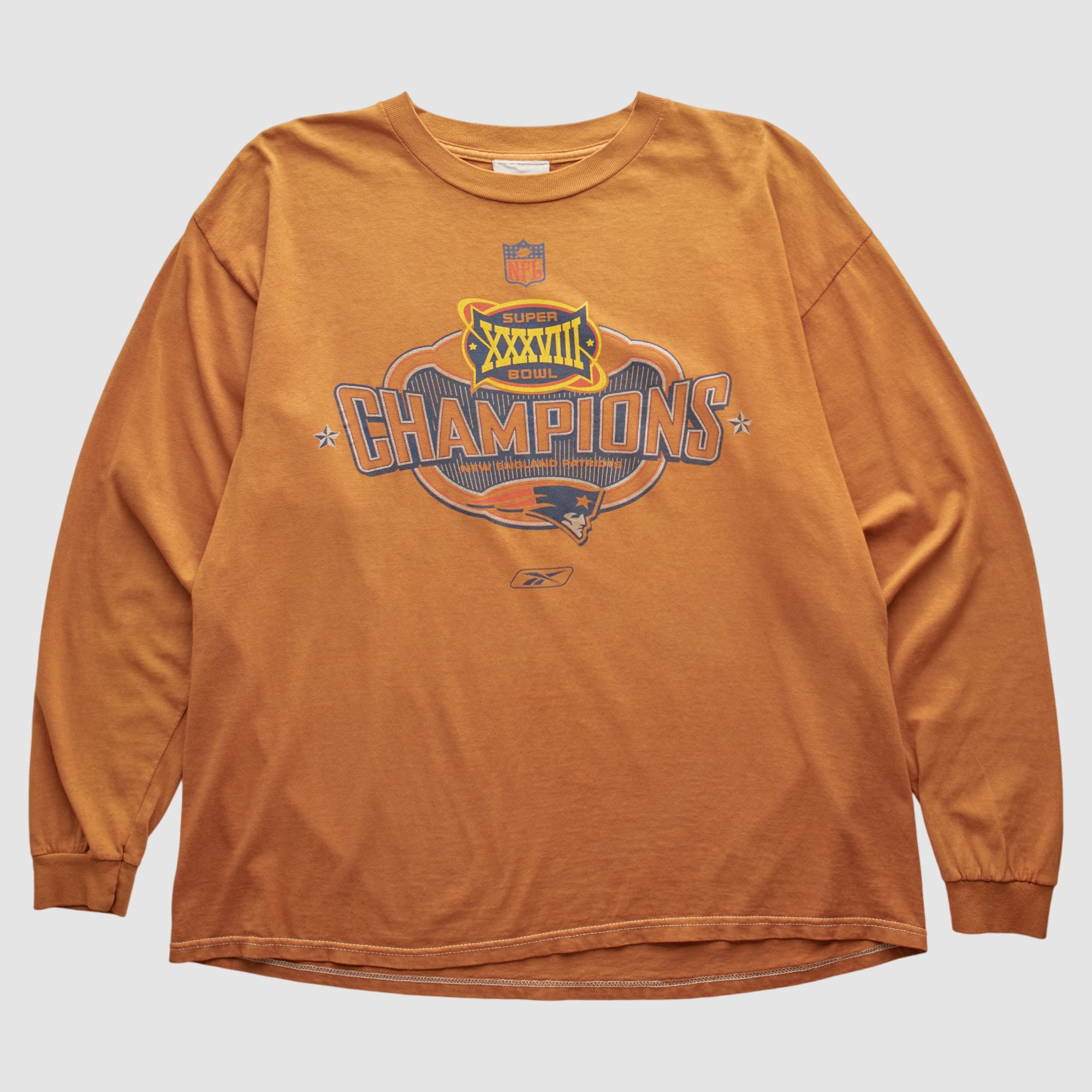 New England Patriots Reebok 2004 Long Sleeve T-shirt - Orange - L