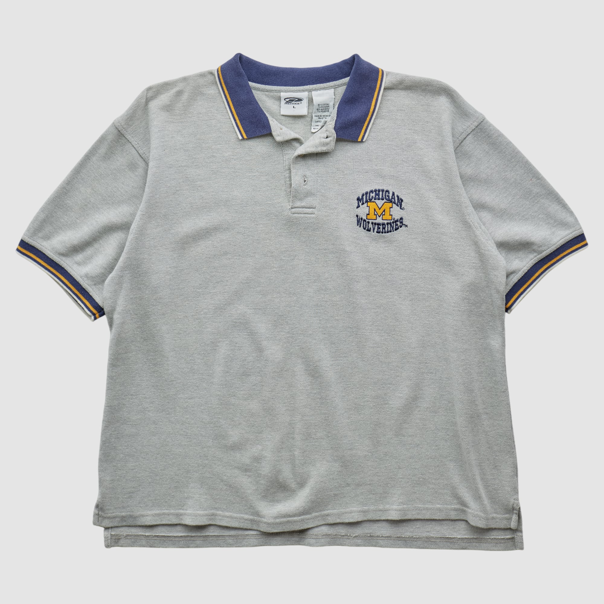 Michigan Wolverines Pro Edge 2000s Polo - Heather Gray - M