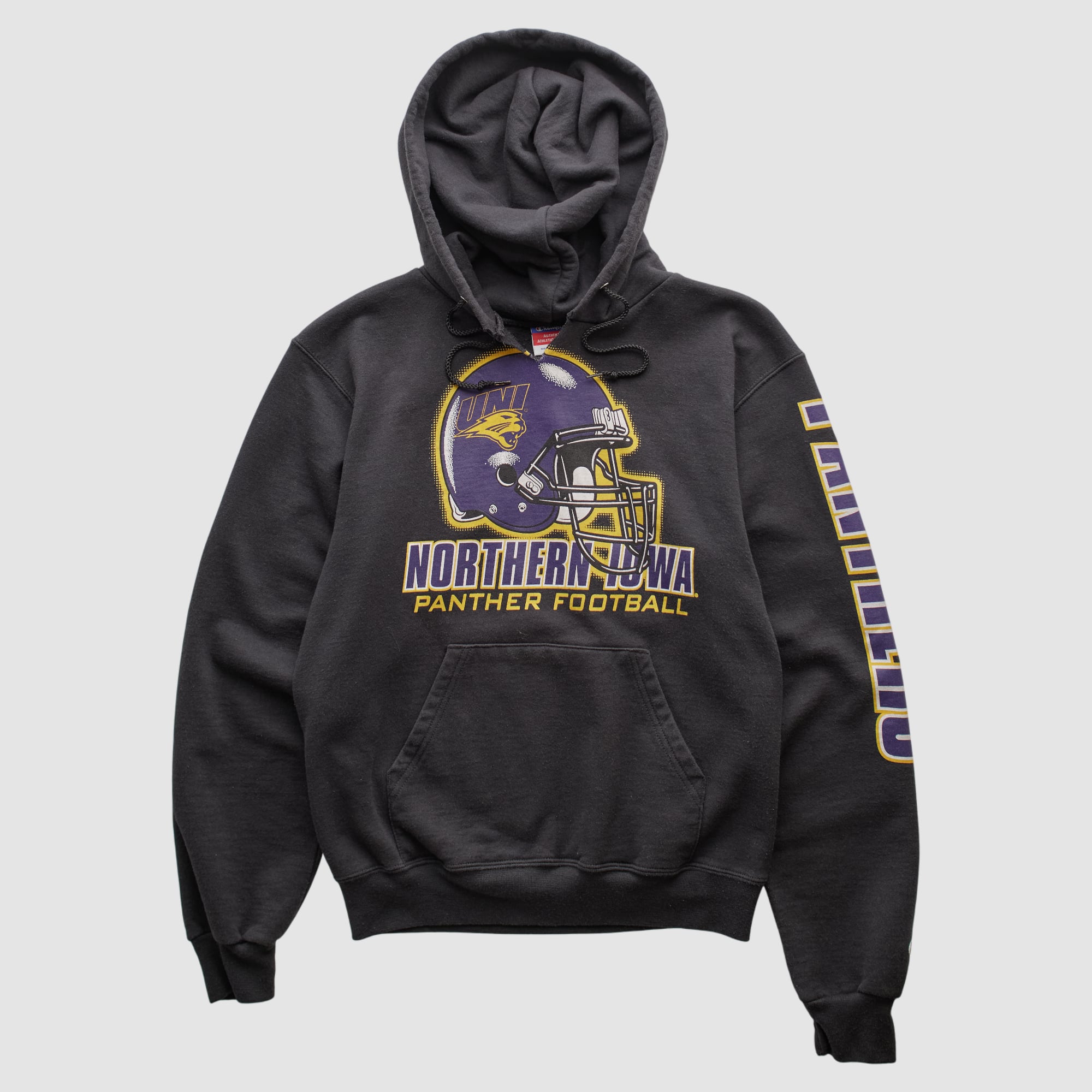 Northern Iowa Panthers Champion 2000s Hooded Pullover Sweatshirt - Charcoal - XS
