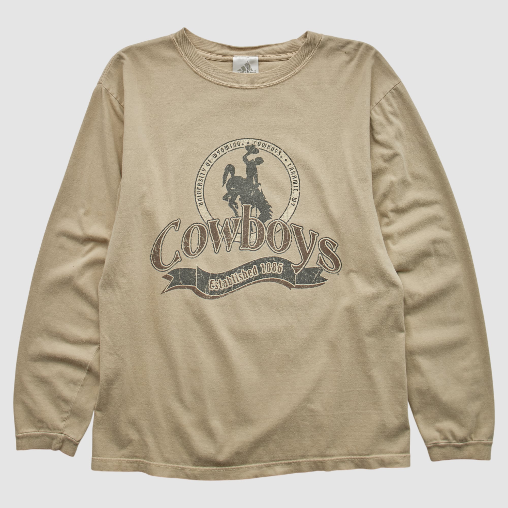 Wyoming Cowboys Adidas 2000s Long Sleeve T-shirt - Tan - M