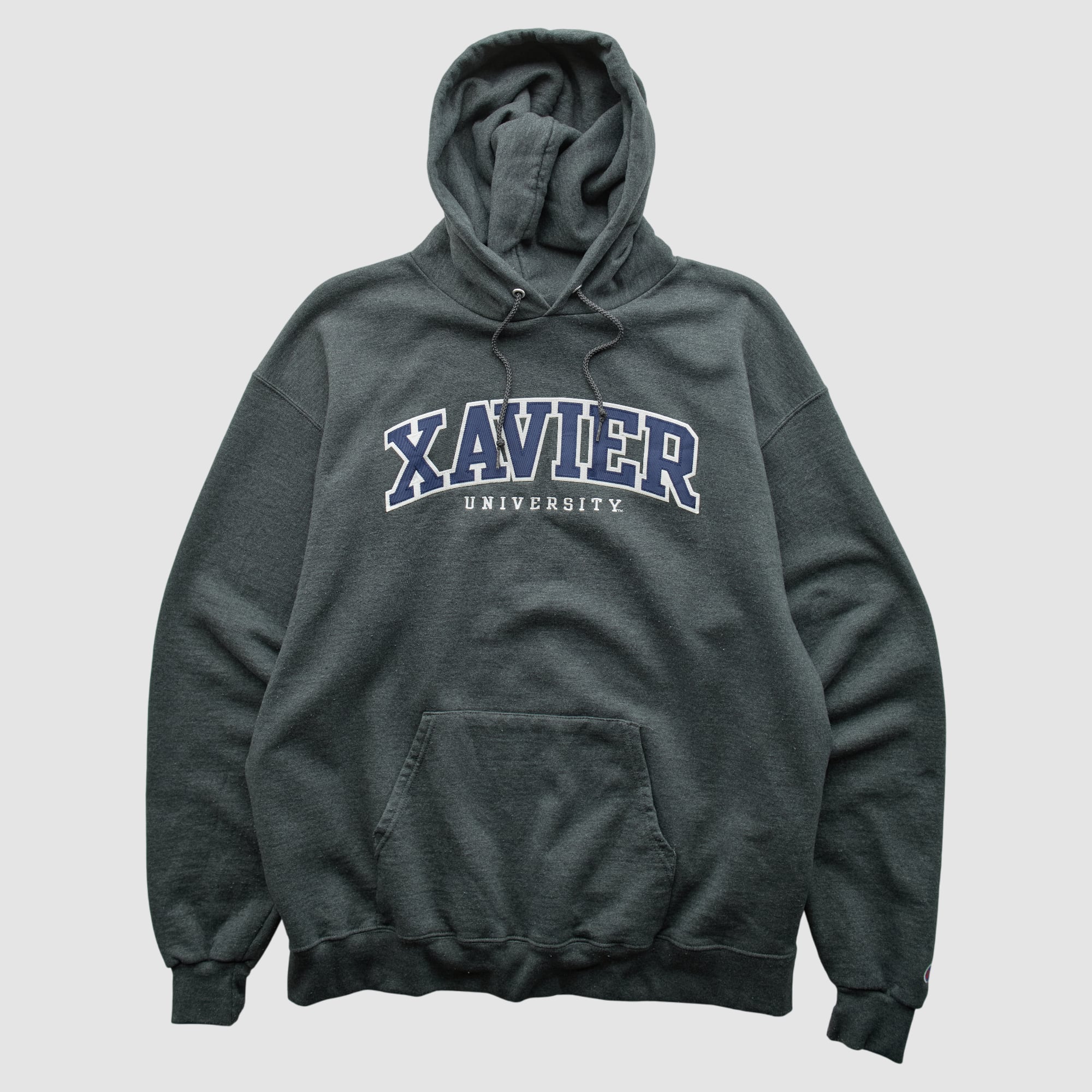 Xavier Musketeers Champion 2000s Hooded Pullover Sweatshirt - Dark Heather Gray - L