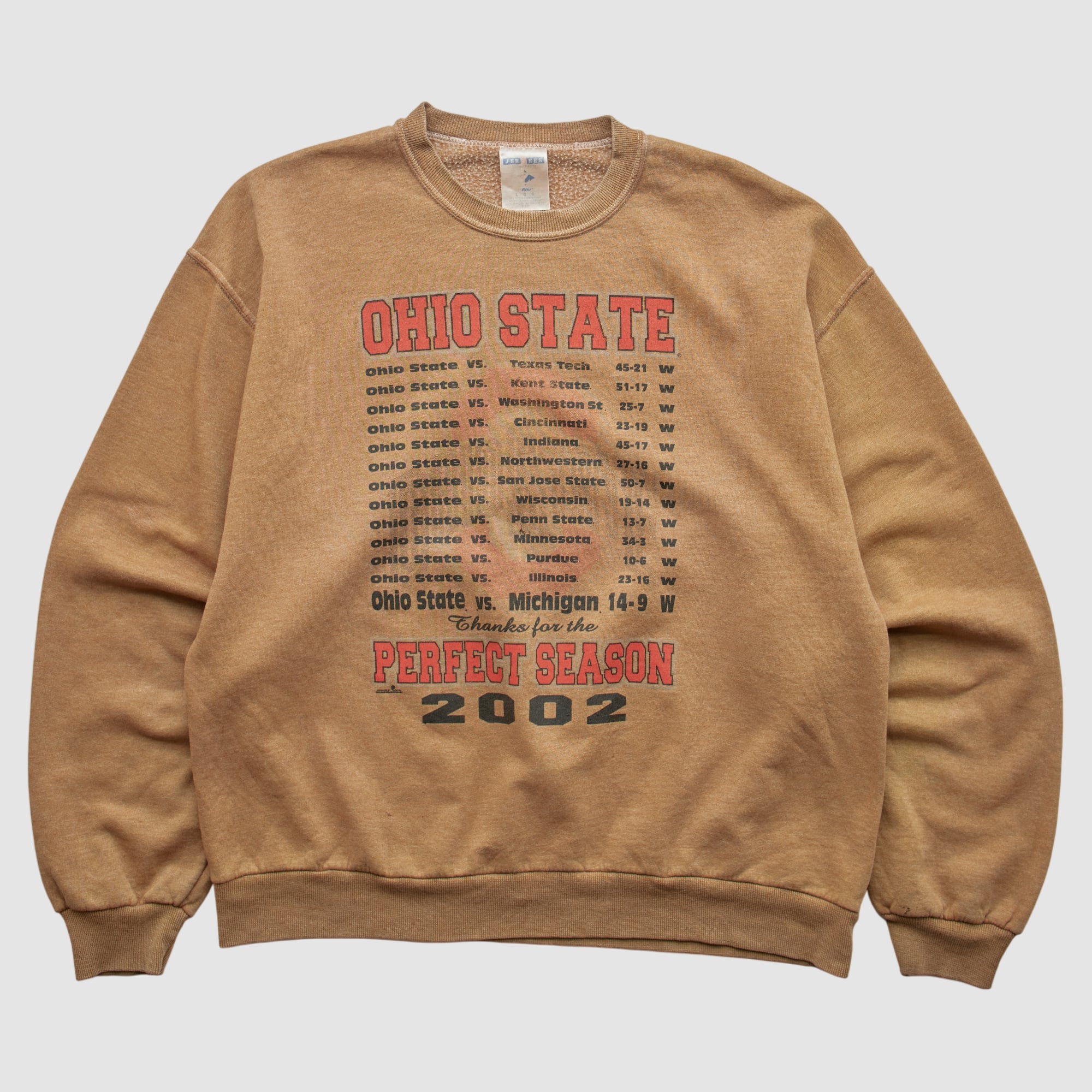 Ohio State Buckeyes Jerzees 2002 Pullover Sweatshirt - Tan - M