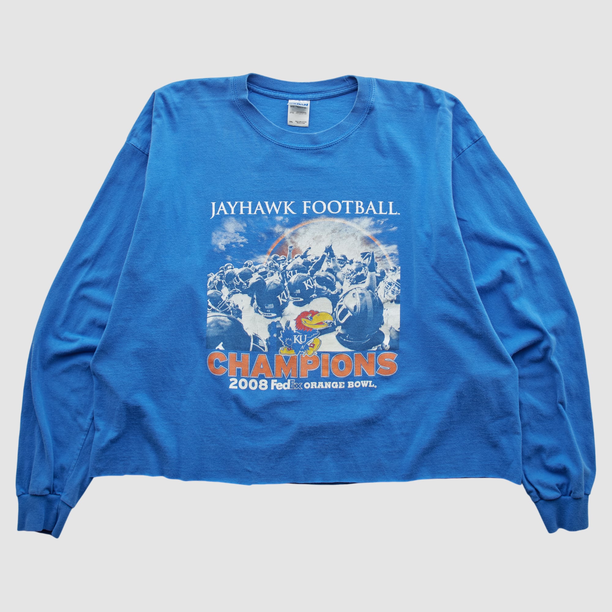 Kansas Jayhawks Gildan 2008 Long Sleeve T-shirt - Blue - L