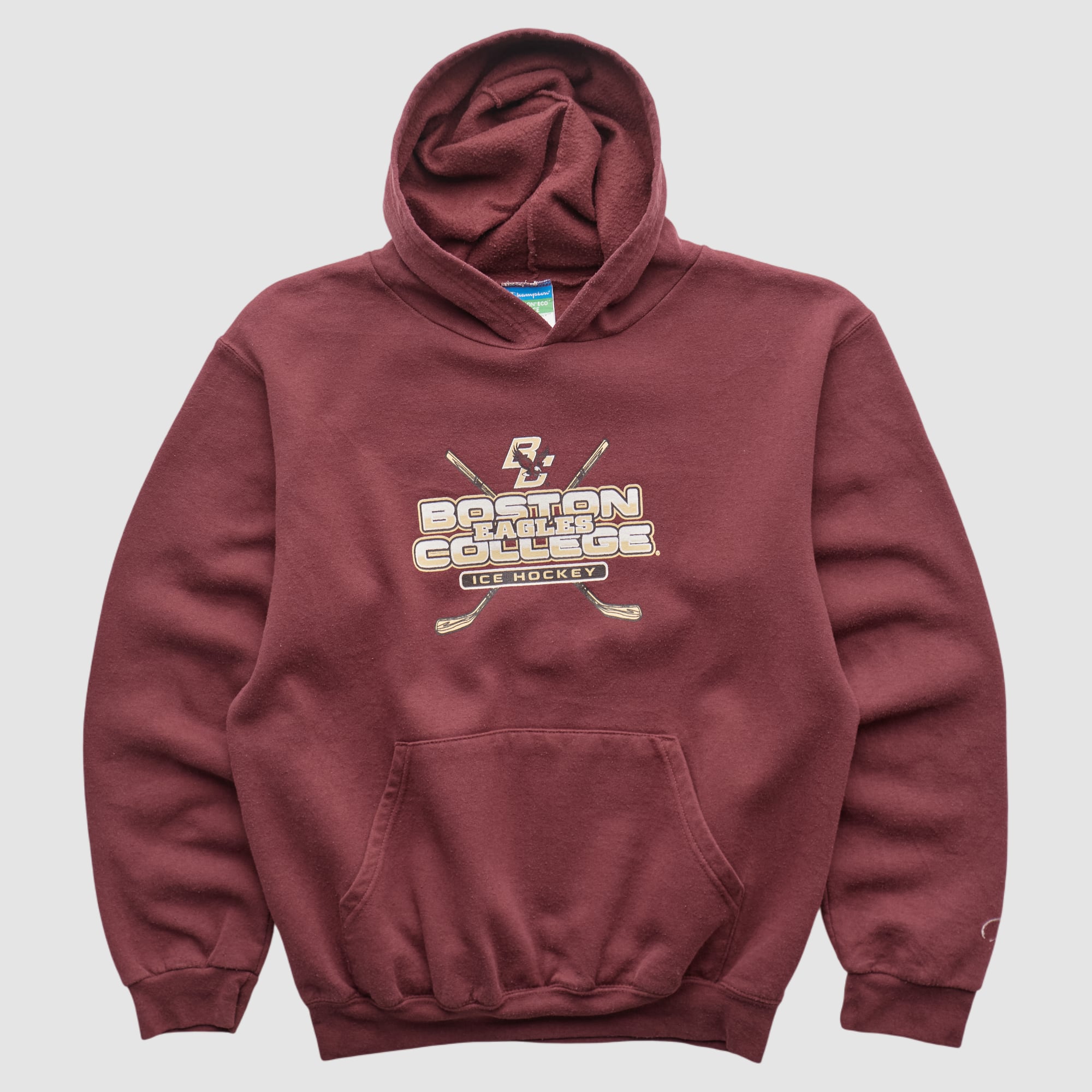 Boston College Eagles Champion 2010s Hooded Pullover Sweatshirt - Maroon - XS
