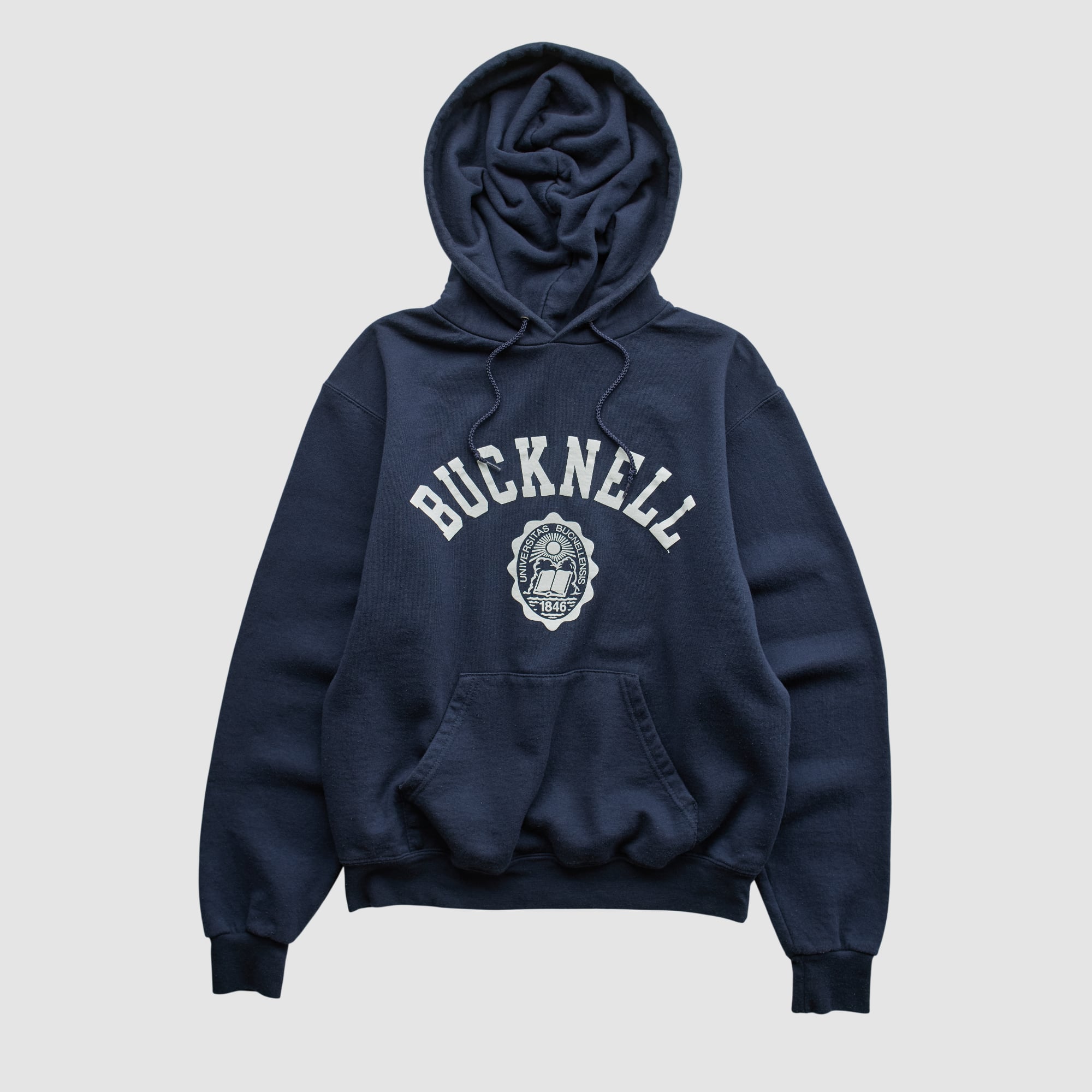 Bucknell Bison Champion 2000s Hooded Pullover Sweatshirt - Navy - XS