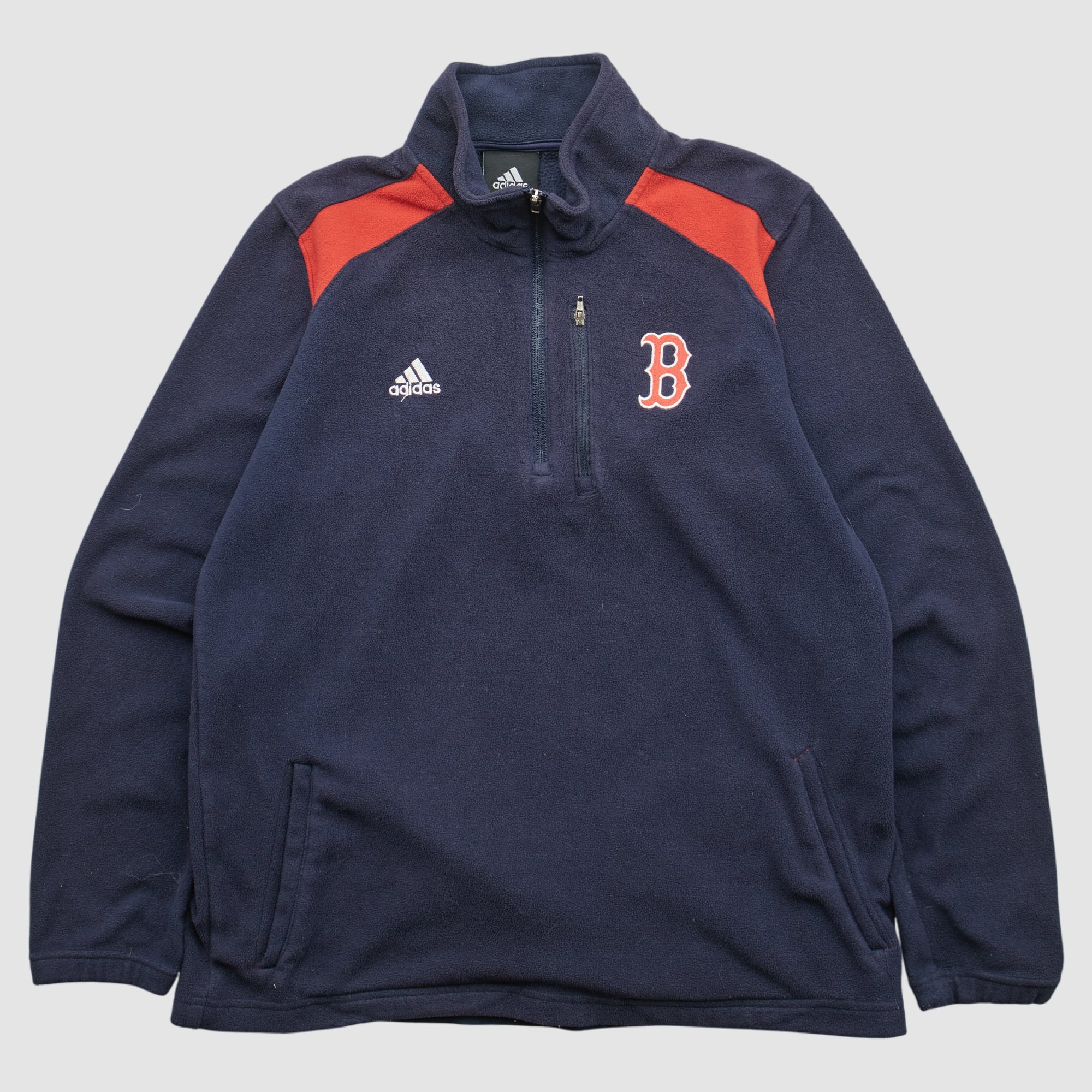 Boston Red Sox Adidas 2010s 1/4 Zip Sweatshirt - Navy - XS