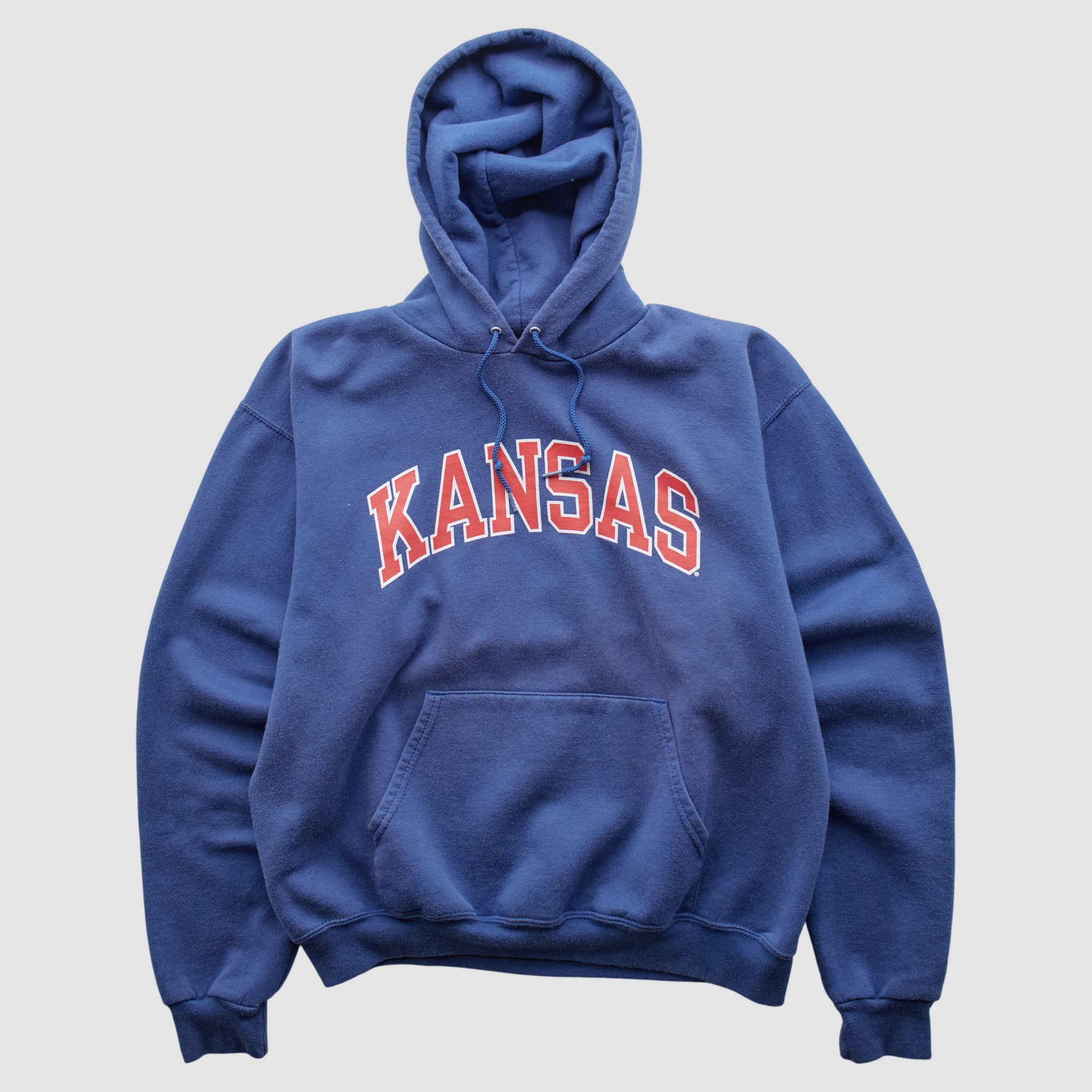 Kansas Jayhawks Champion 2000s Hooded Pullover Sweatshirt - Blue - XS
