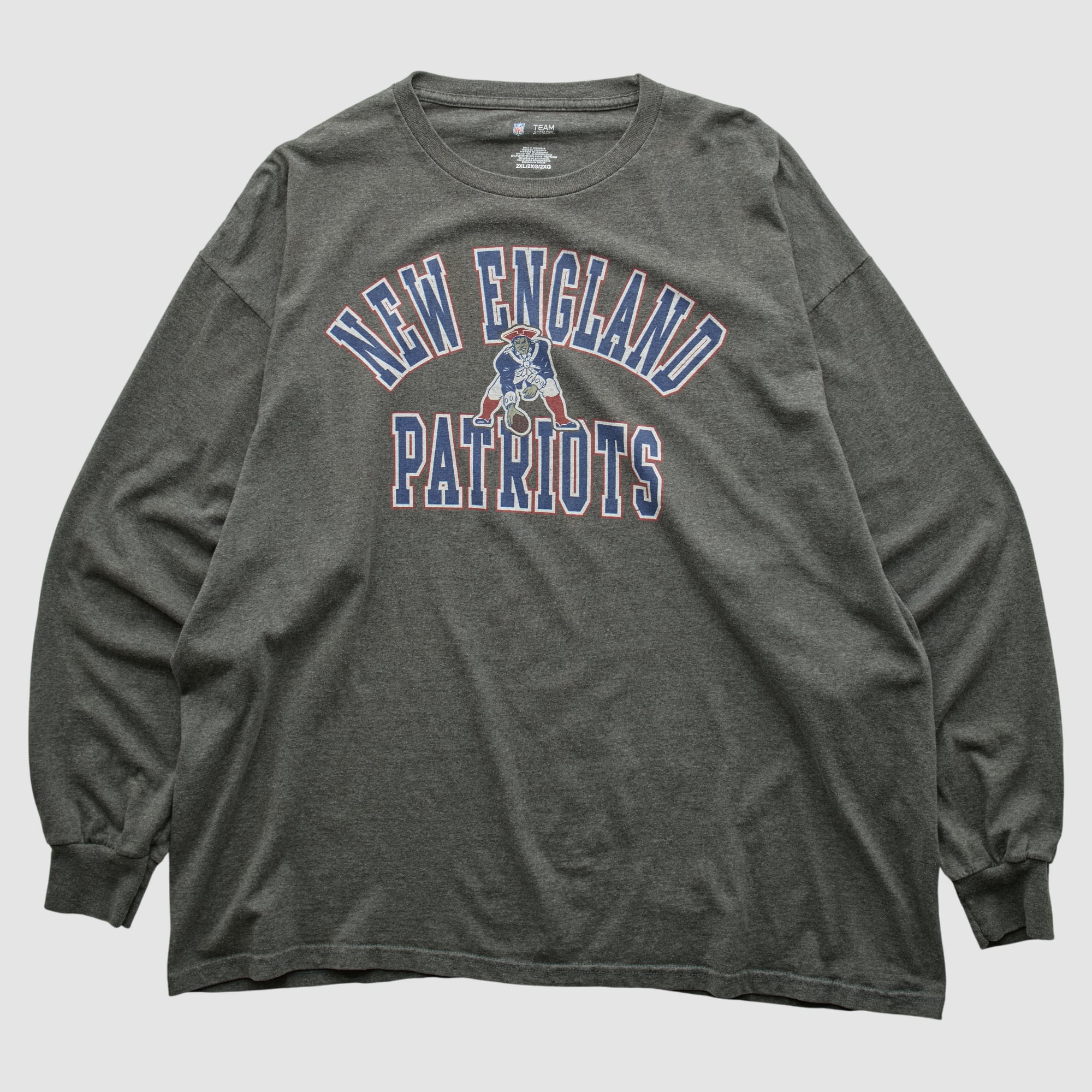 New England Patriots NFL 2010s Long Sleeve T-shirt - Dark Heather Gray - 2XL
