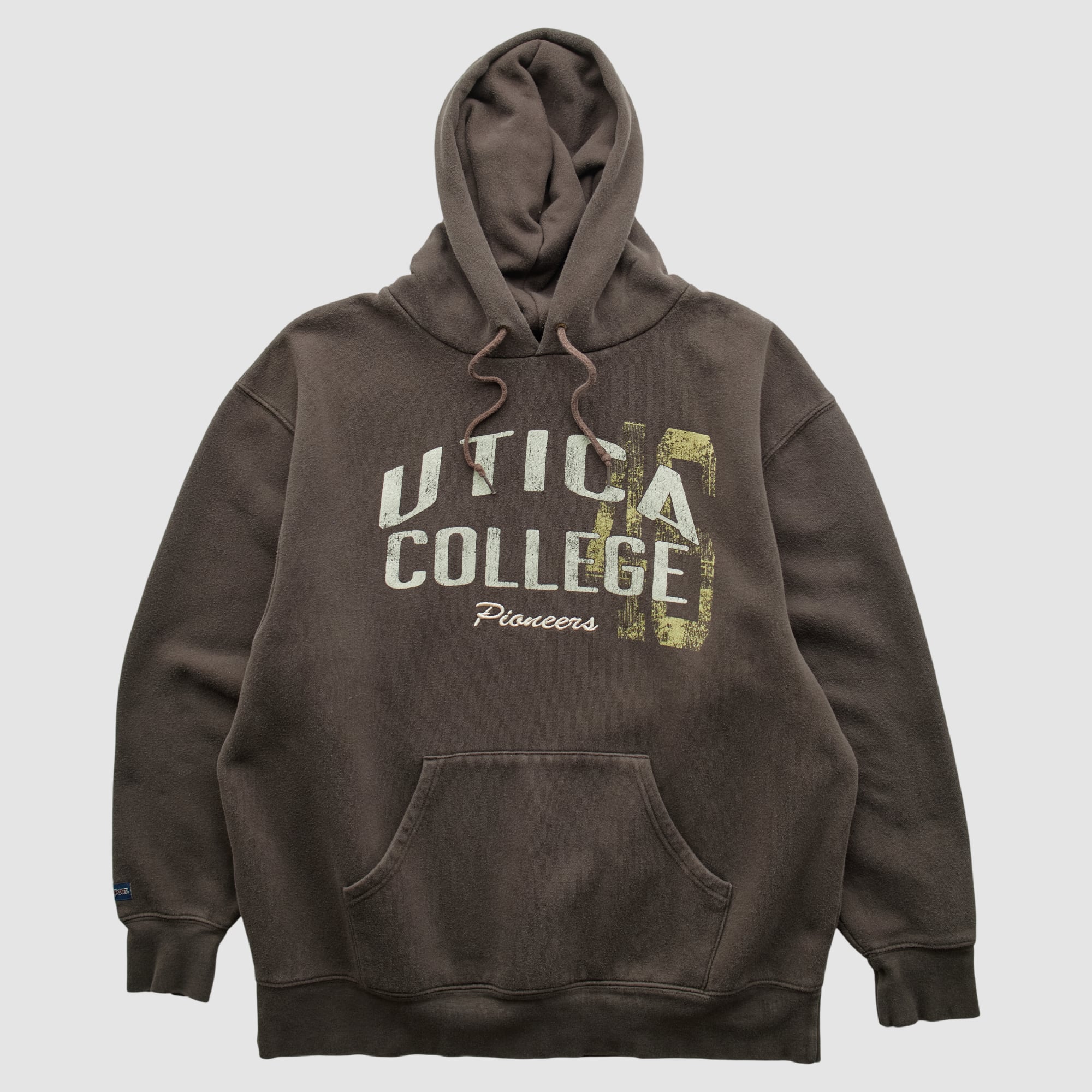 Utica Pioneers Jansport 2000s Hooded Sweatshirt - Brown - L