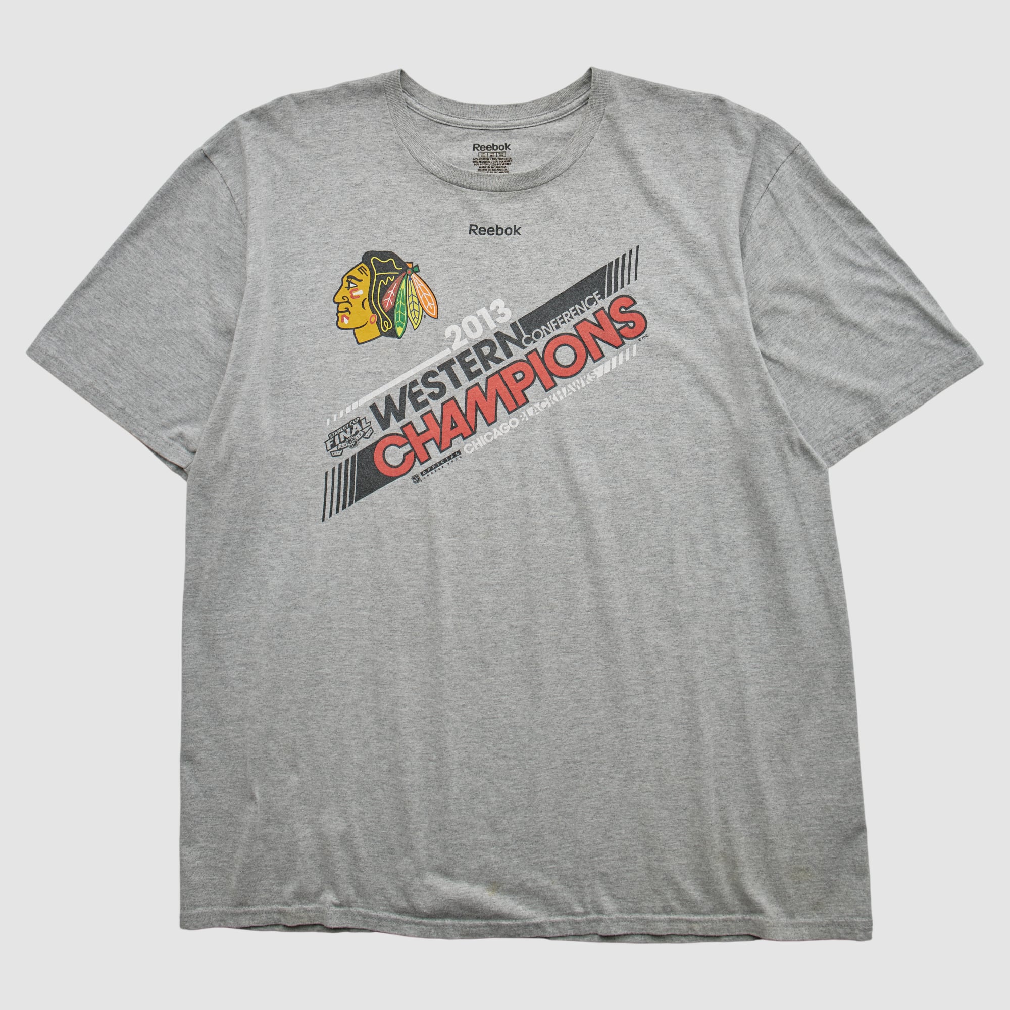 Chicago Blackhawks Reebok 2013 T-shirt - Heather Gray - 2XL