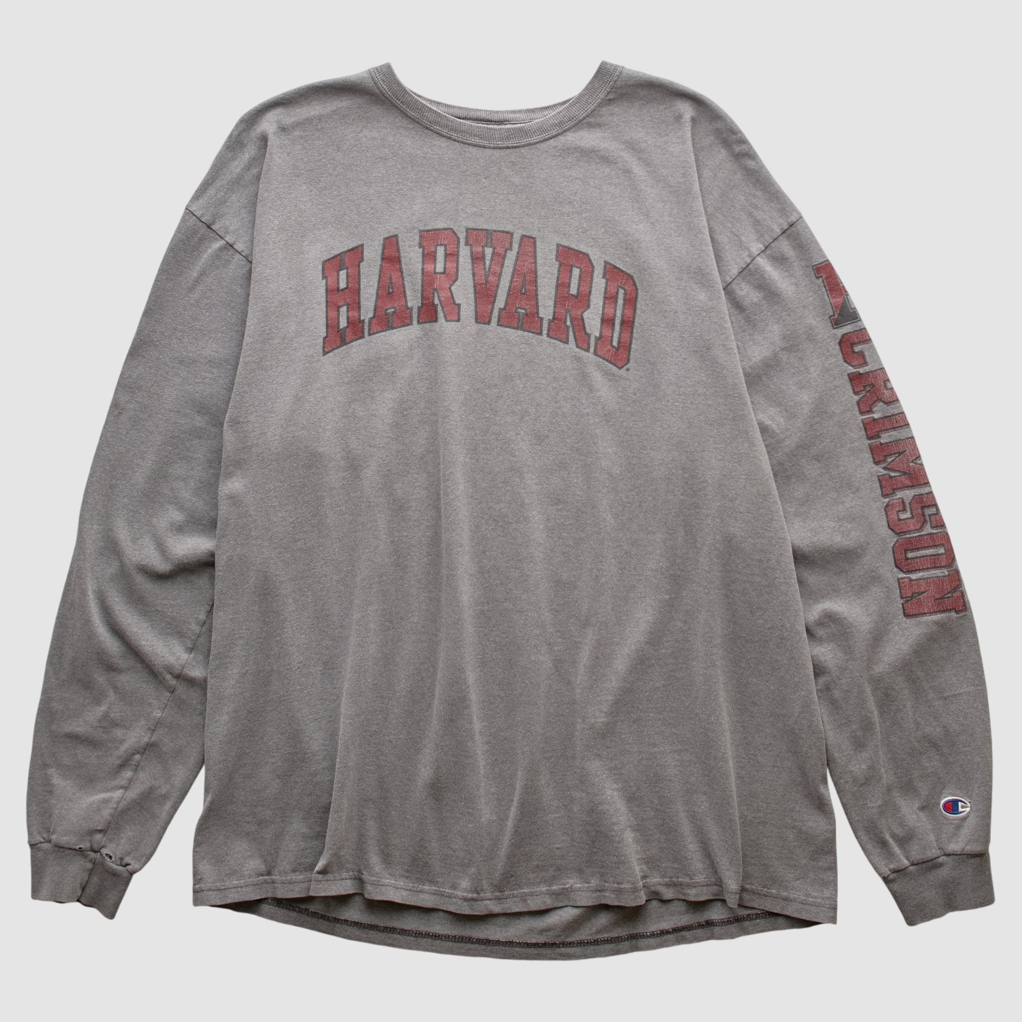 Harvard Crimson Champion 2010s Long Sleeve T-shirt - Heather Gray - XL