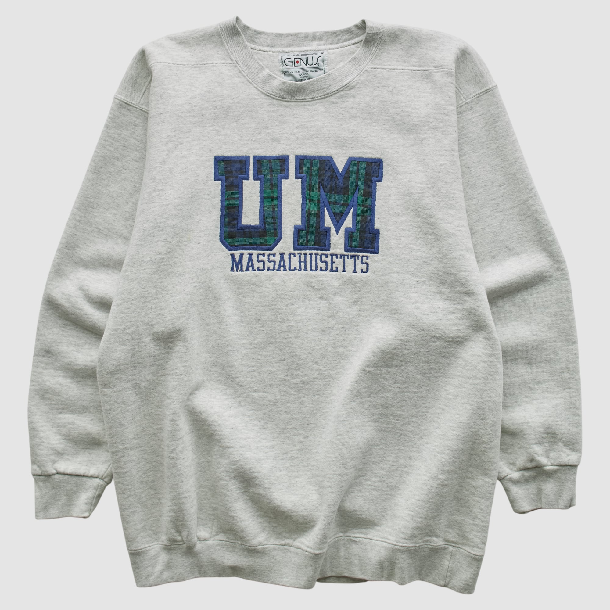 UMass Minutemen Genus 90s Pullover Sweatshirt - Heather Gray - XL