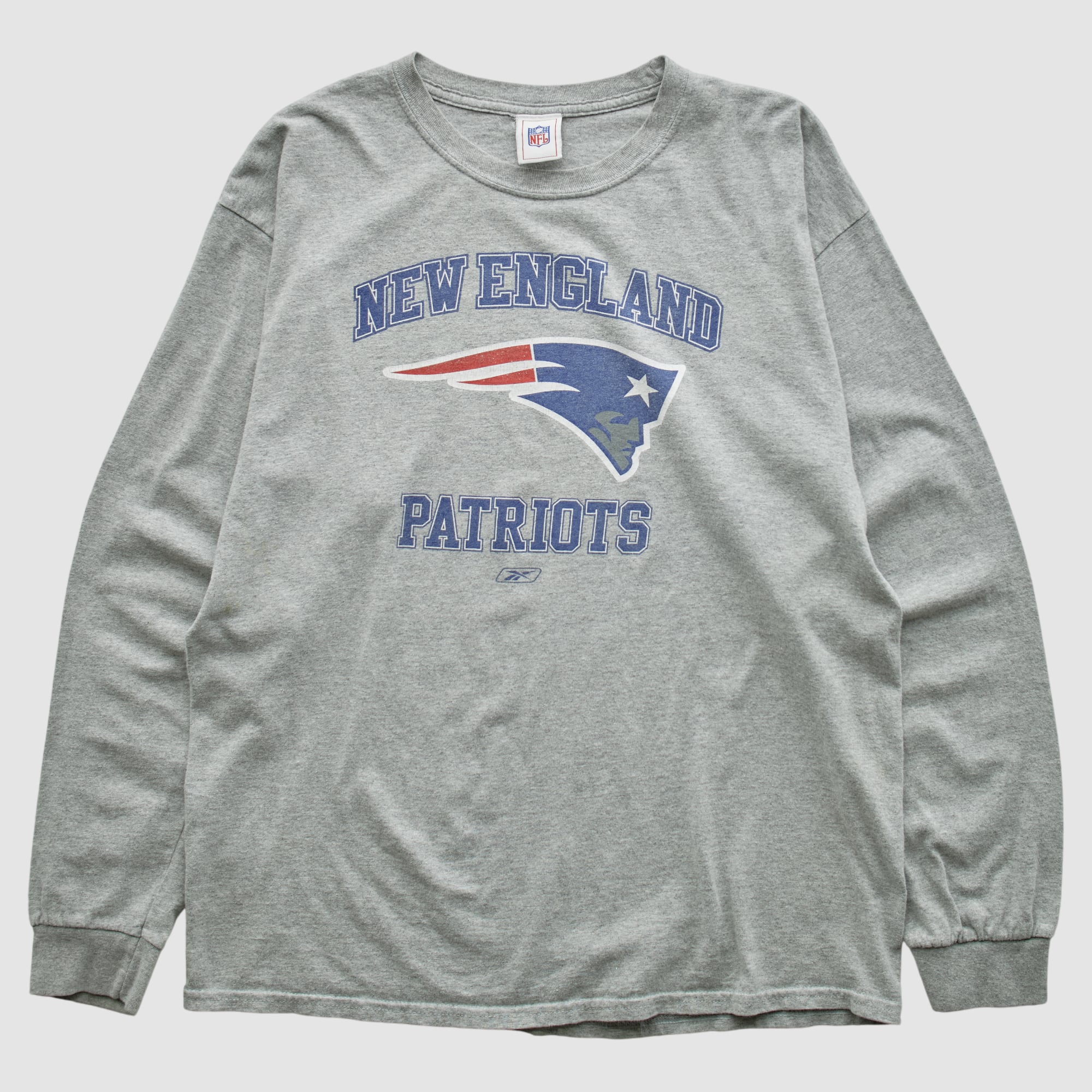 New England Patriots NFL 2000s Long Sleeve T-shirt - Heather Gray - L