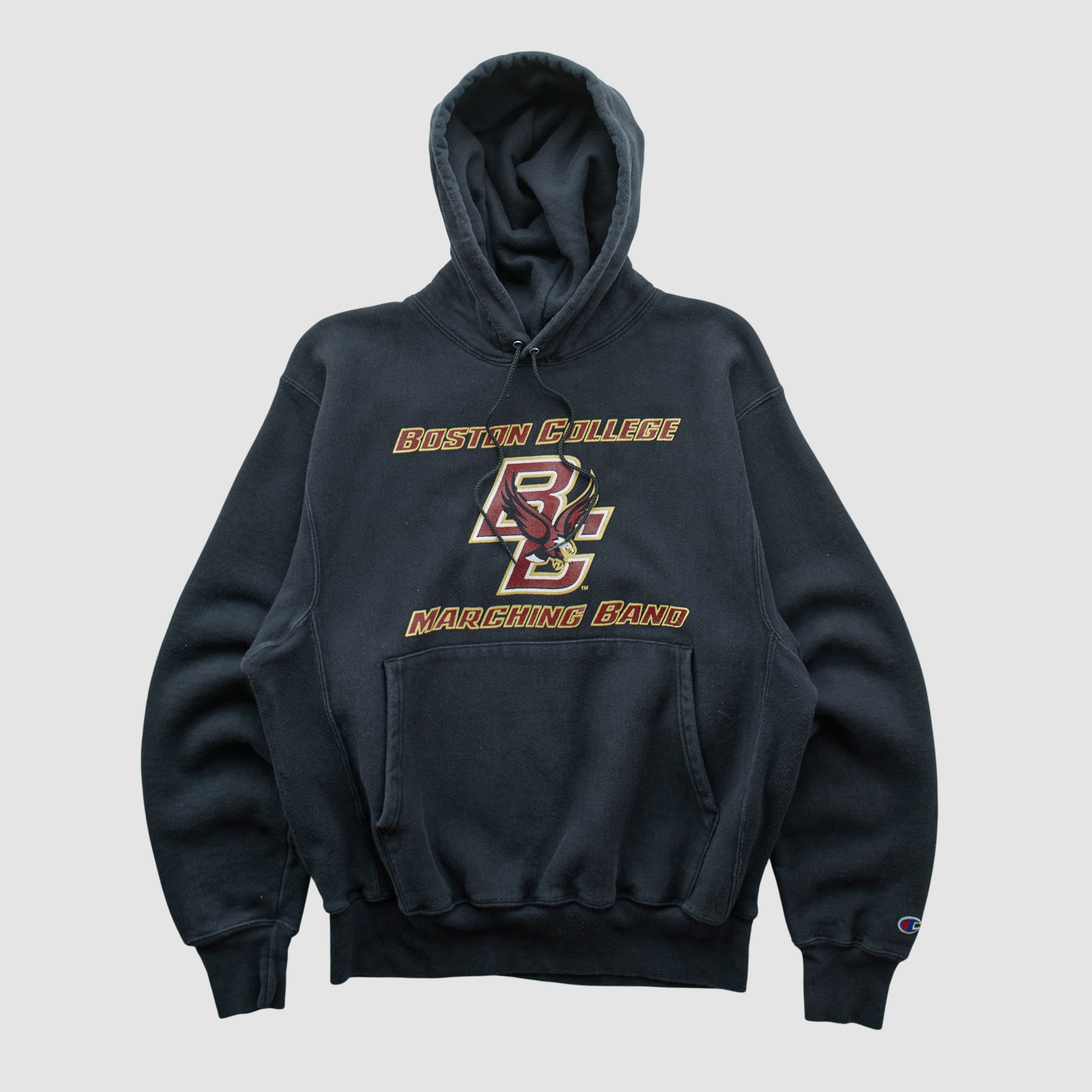 Boston College Eagles Champion 2000s Hooded Pullover Sweatshirt - Black - M