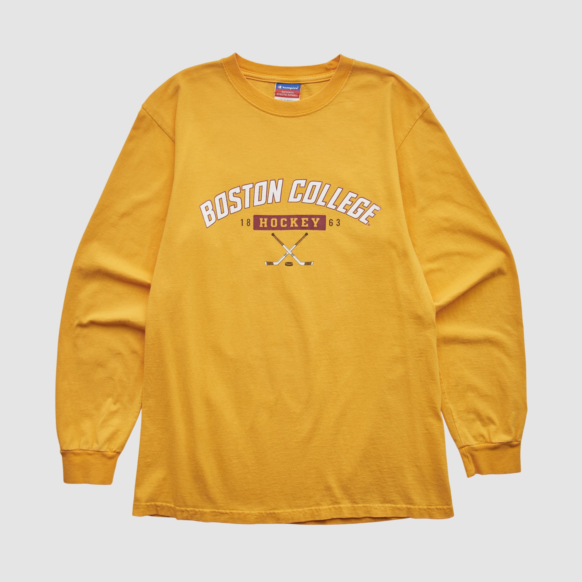 Boston College Eagles Champion 2000s Long Sleeve T-shirt - Yellow - S