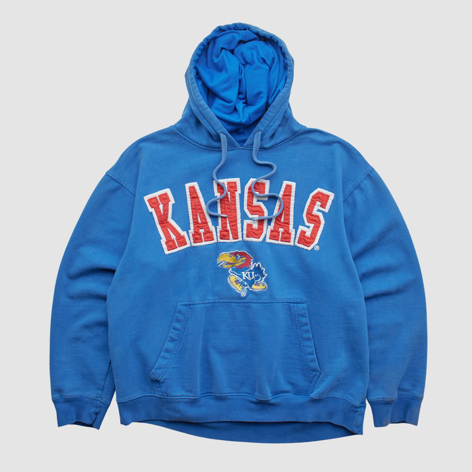 Kansas Jayhawks E5 2010s Hooded Pullover Sweatshirt - Blue - XS