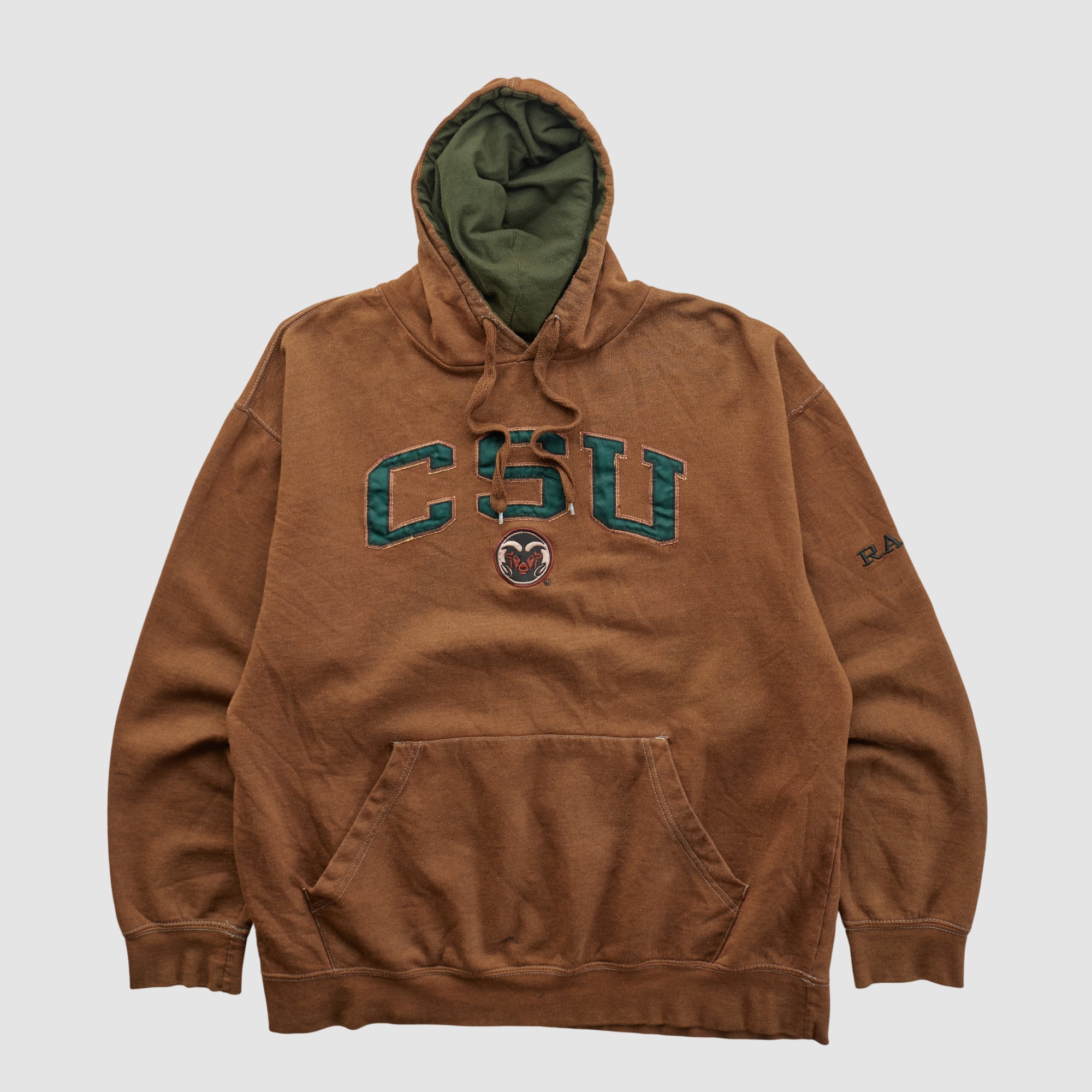 Colorado State Rams Old Varsity Brand 2010s Hooded Pullover Sweatshirt - Clay - L